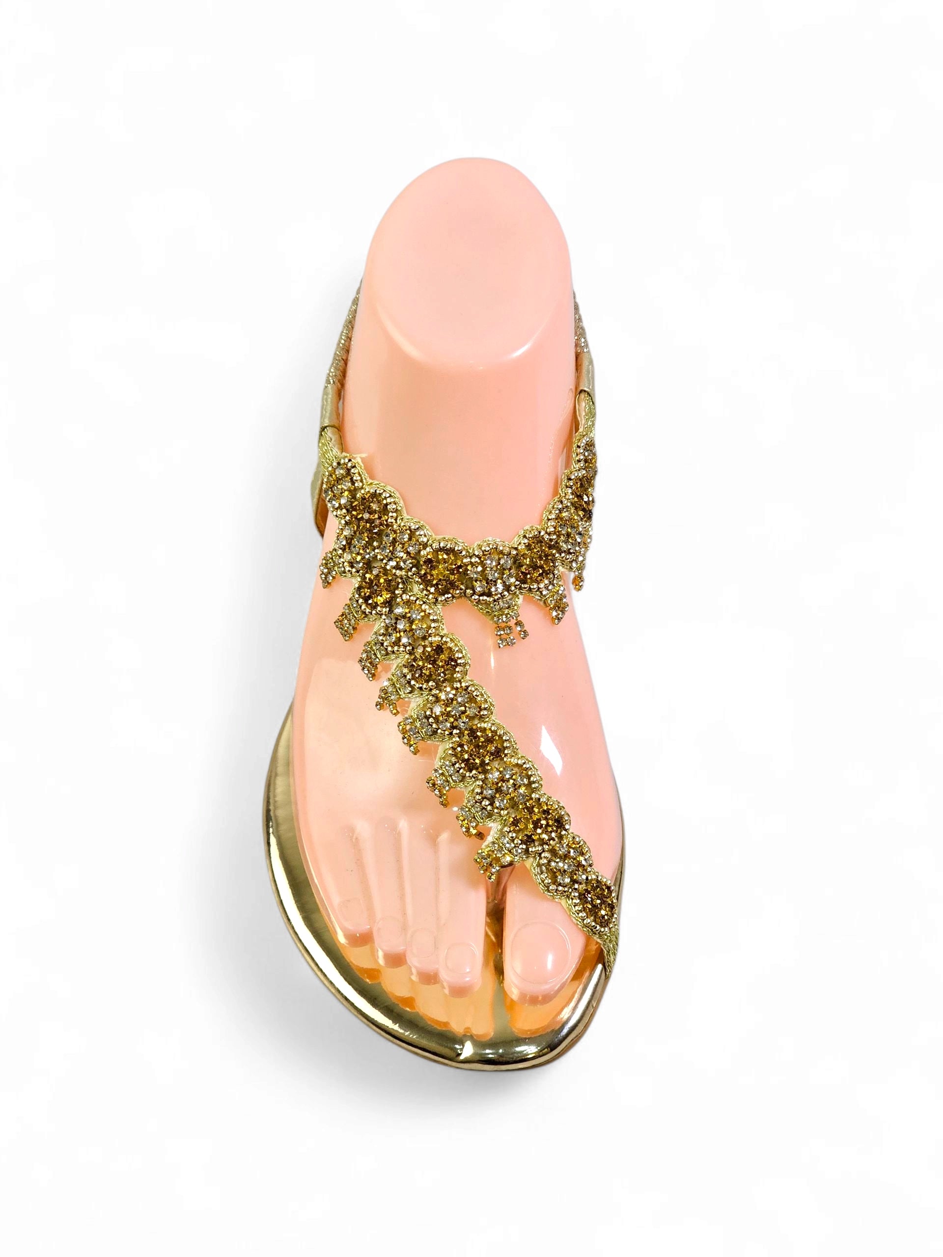 Sandália 9139 Dourada Sem Salto