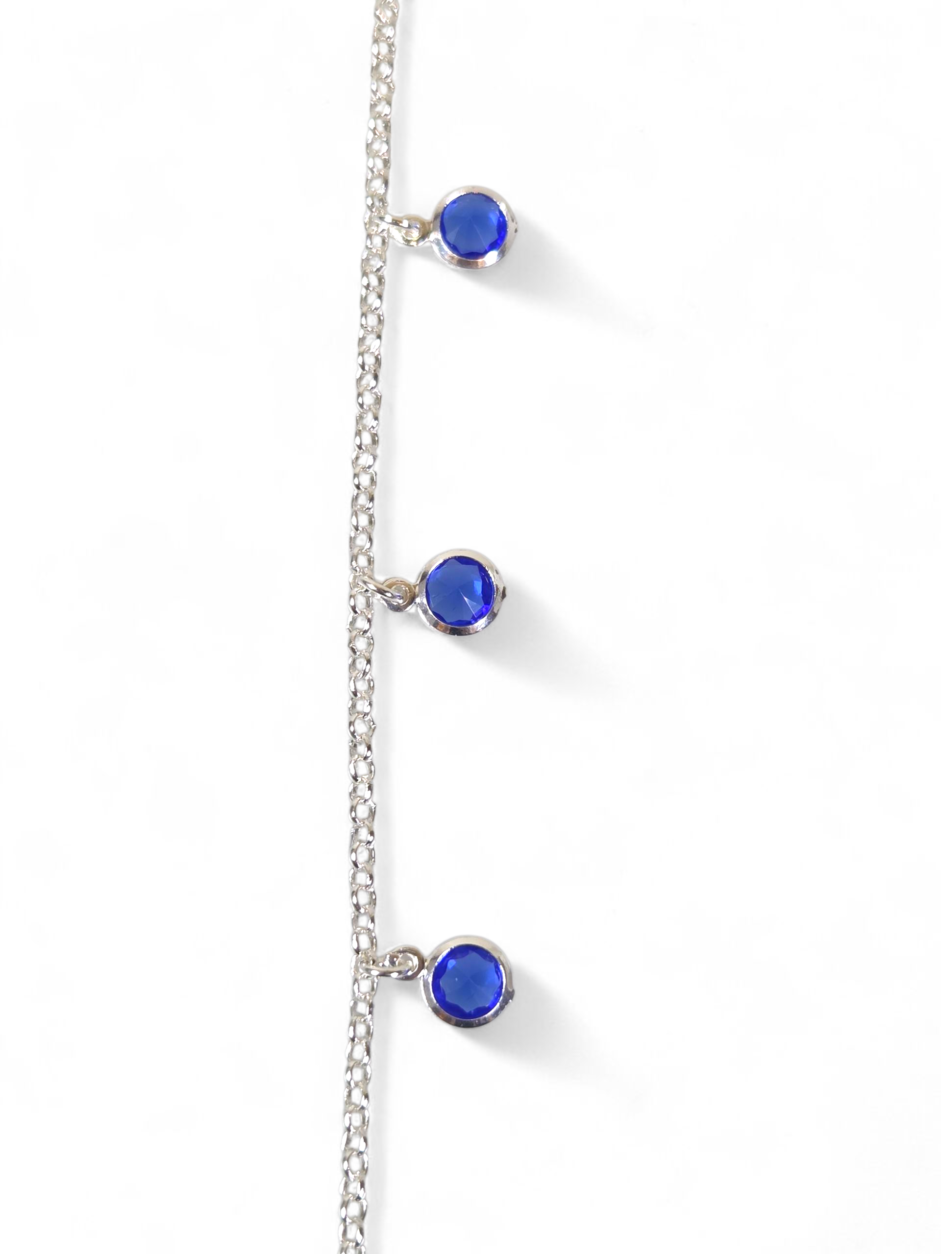 Pulseira Prata 925 com Zircônias Azul Pendurado 1004