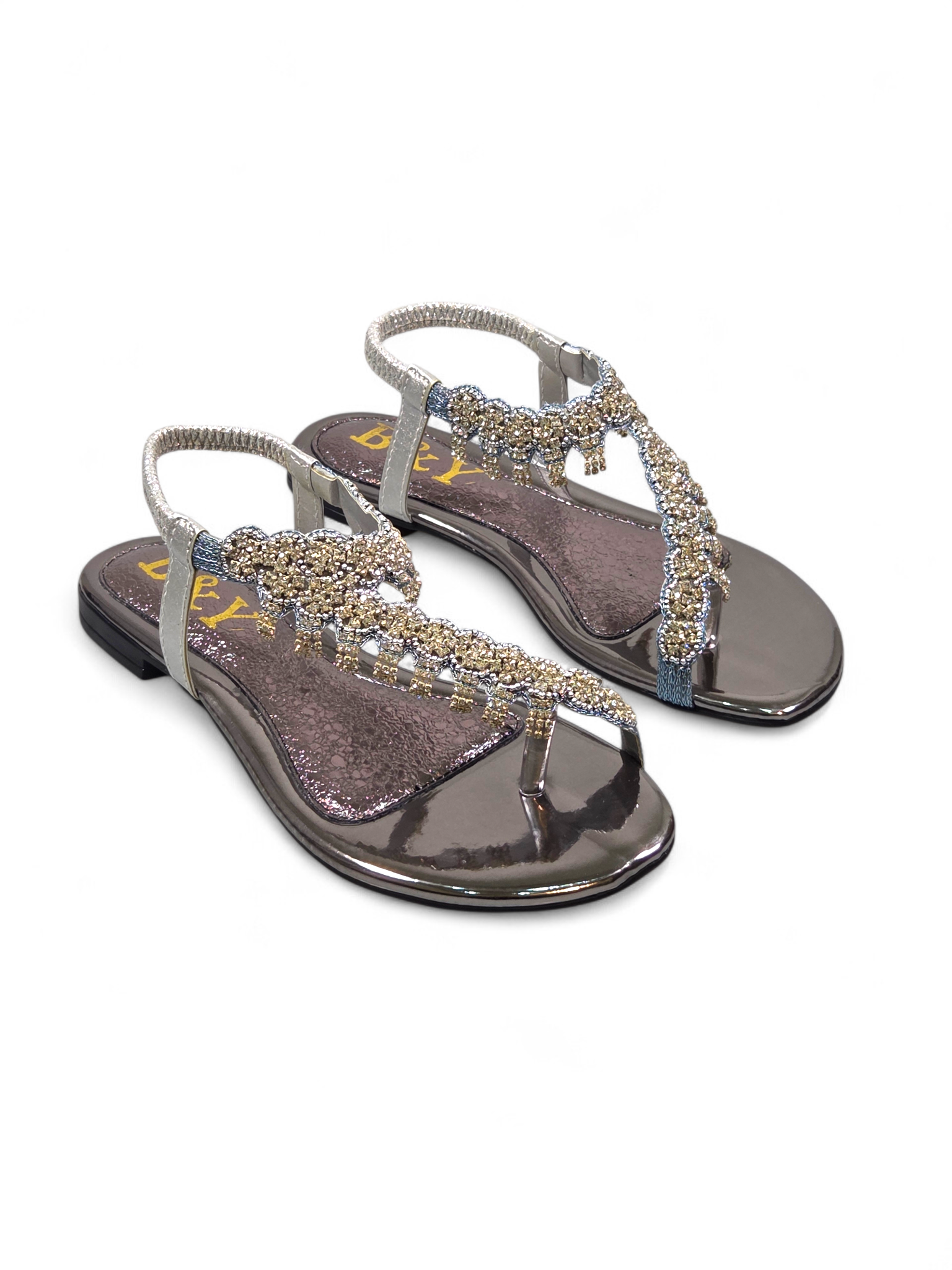 Sandália 9139 Prata Sem Salto