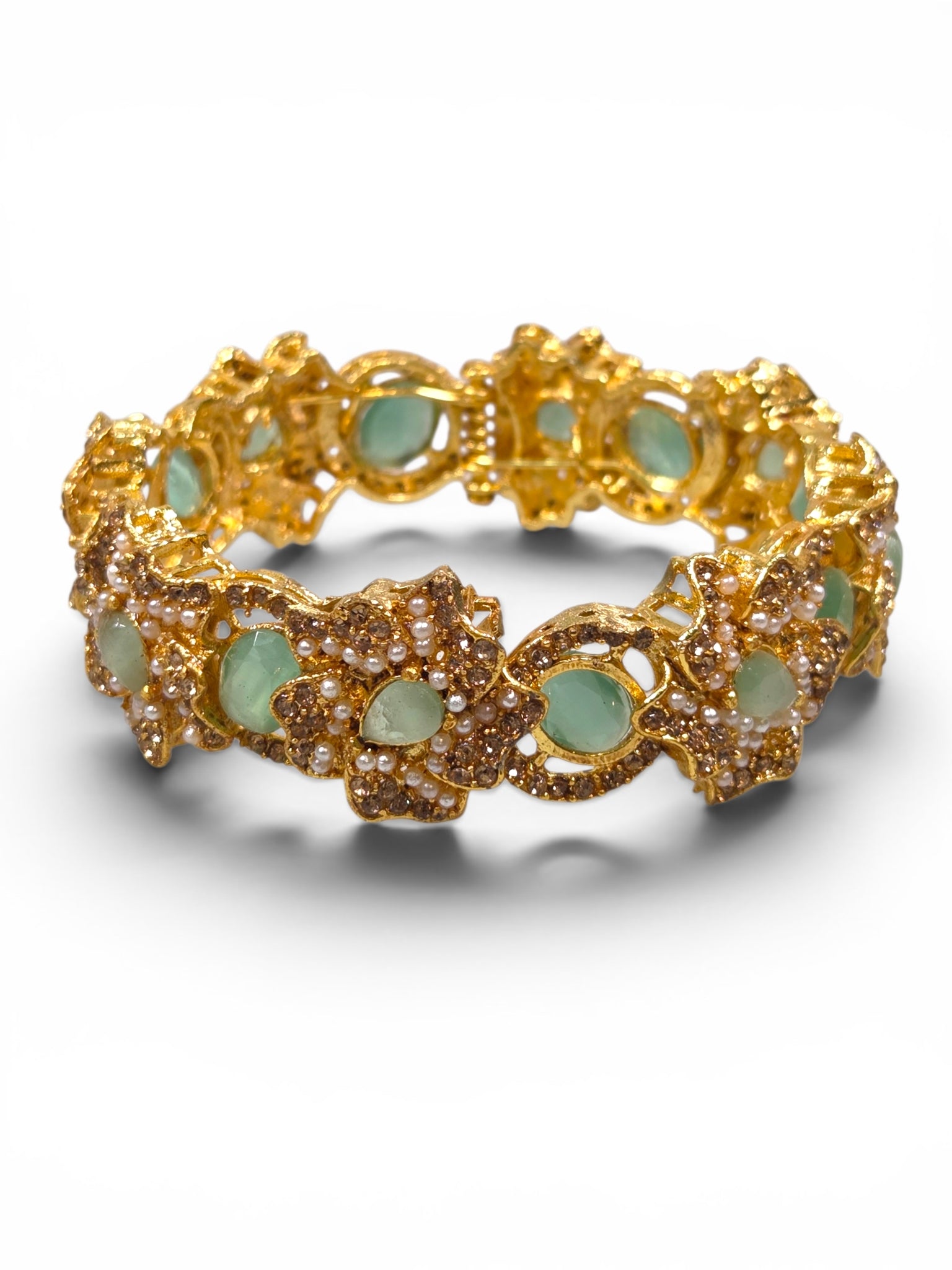 Bracelete Folheado Semi Joia Dourado #1090