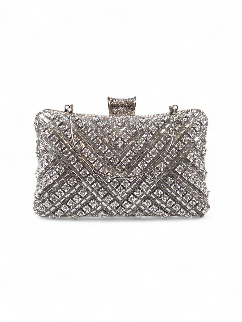 Bolsa Clutch Cristal Prata 1048