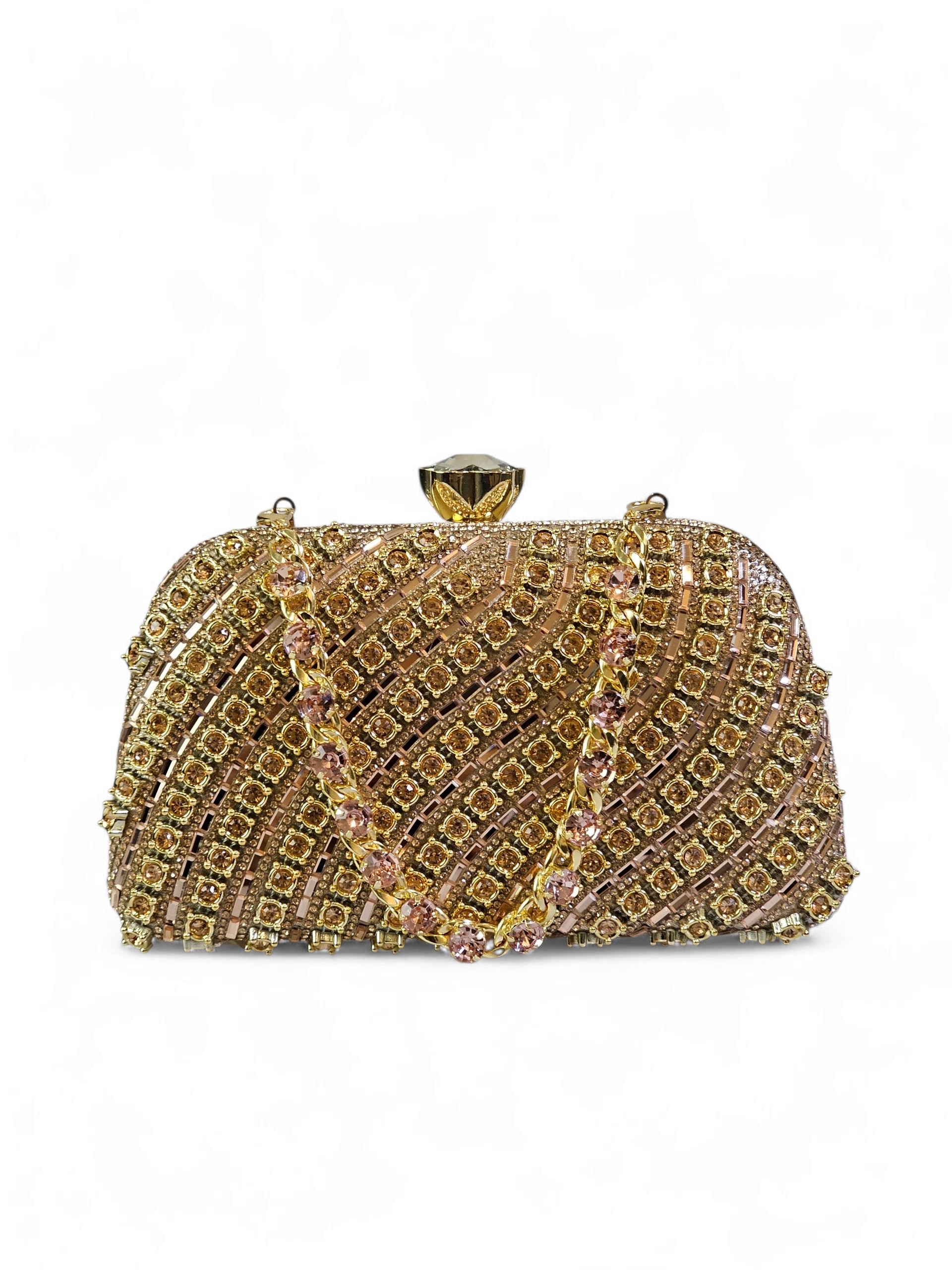 Bolsa Clutch Cristal champagne 1005