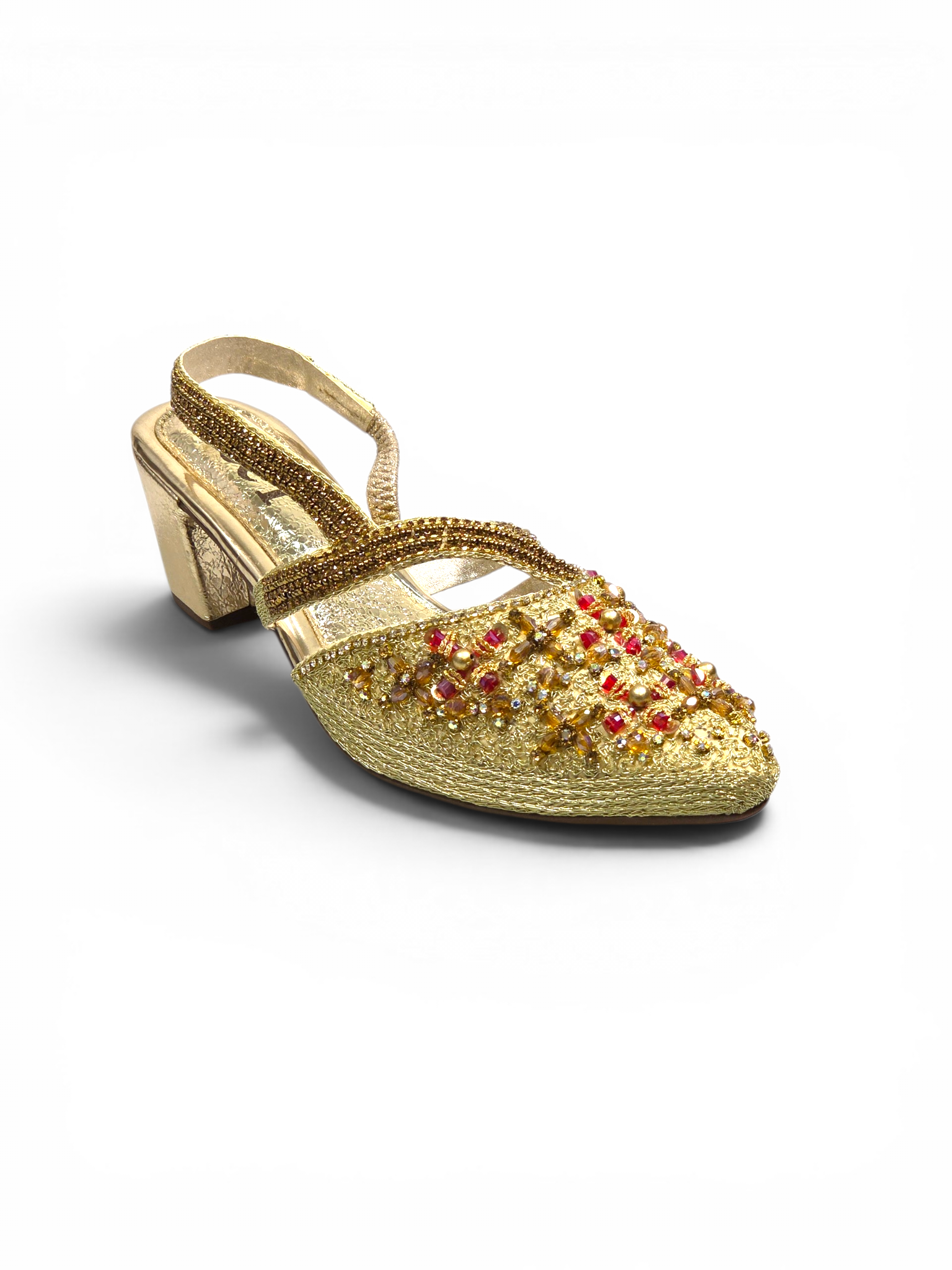 Mule 9788 Dourado Salto Médio 6 cm