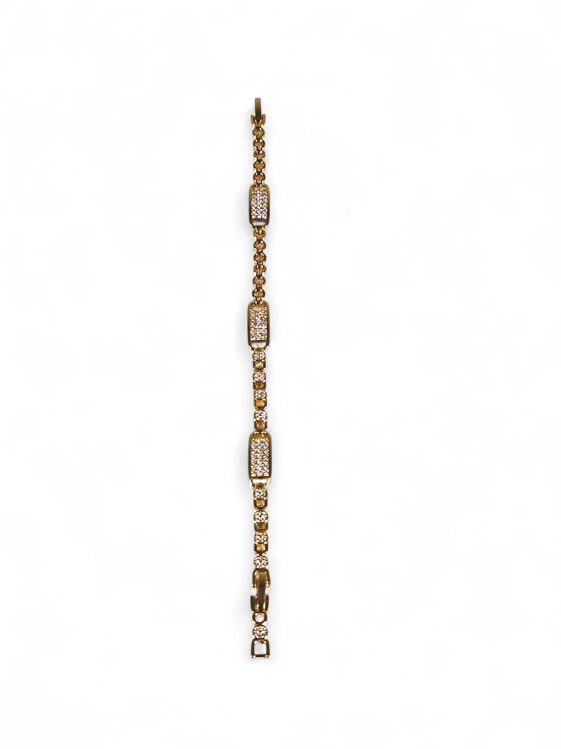 Pulseira Cristal Zirconia Dourada 020