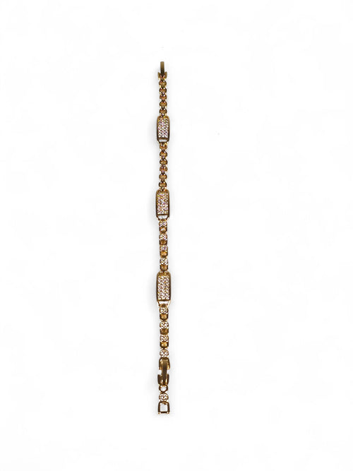 Pulseira Cristal Zirconia Dourada 020