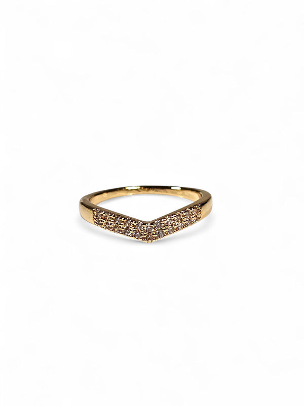 Anel Cristal Zirconia Dourada 011