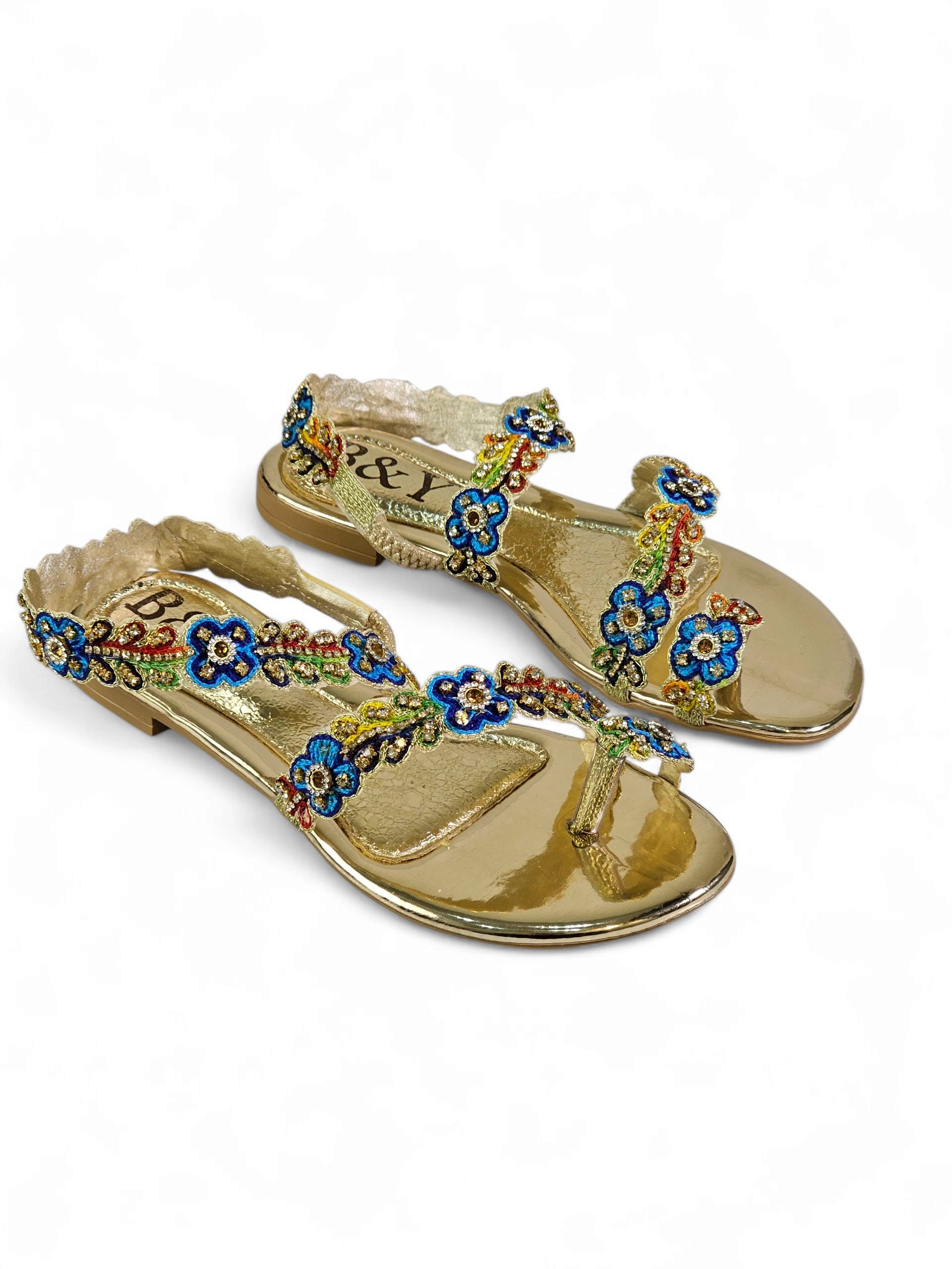 Sandália 9348 Dourado Sem Salto