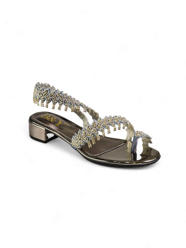 Sandália 9265 Prata Com Salto Bloco 3cm