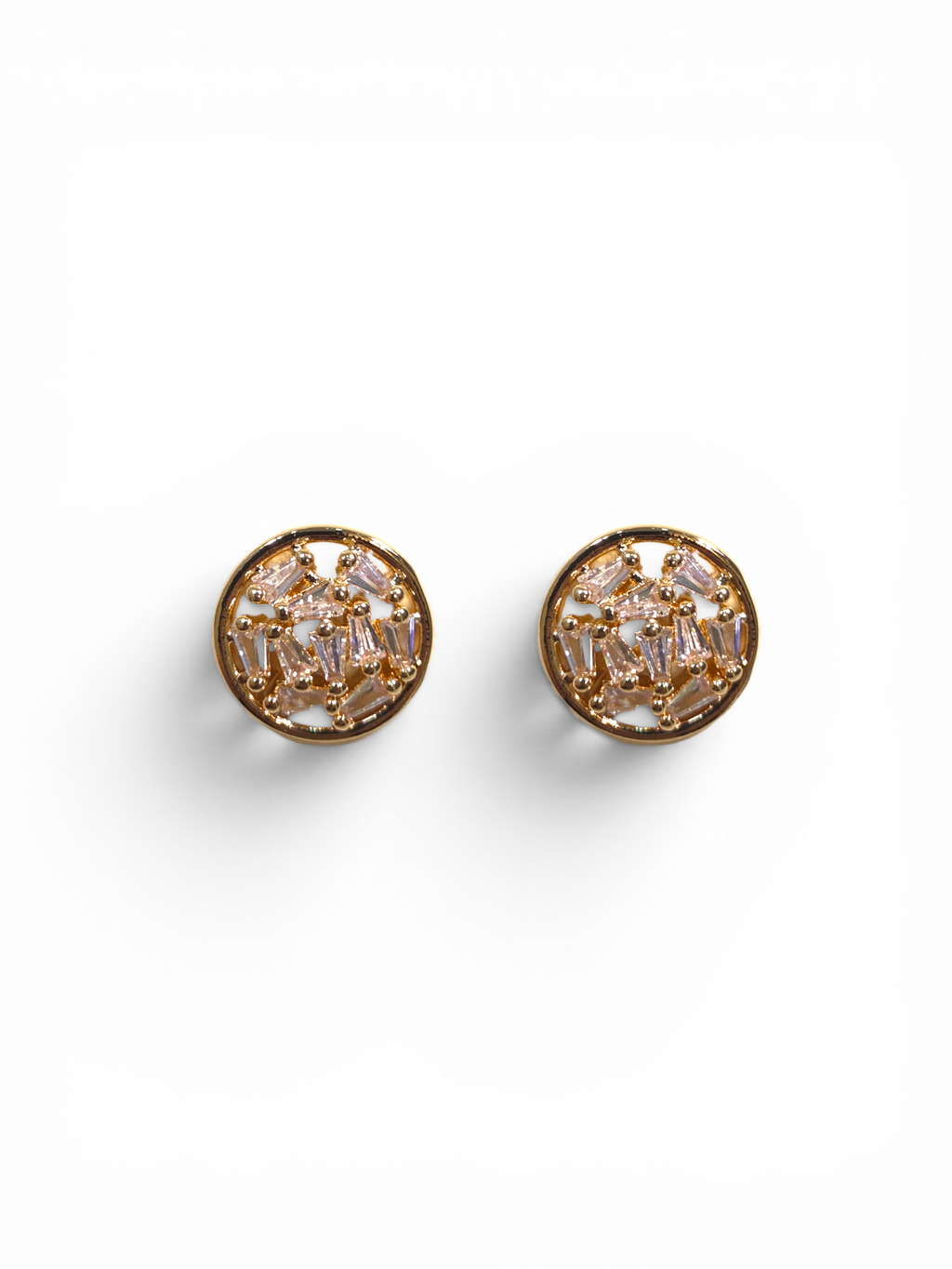 Brinco Cristal Zirconia Dourado #2033