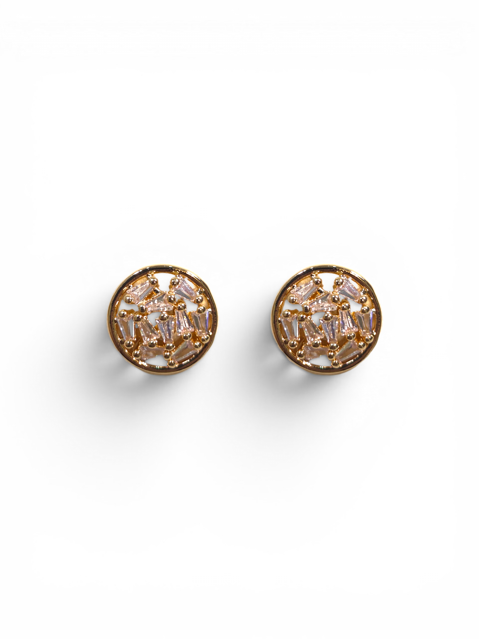 Brinco Cristal Zirconia Dourado #2033