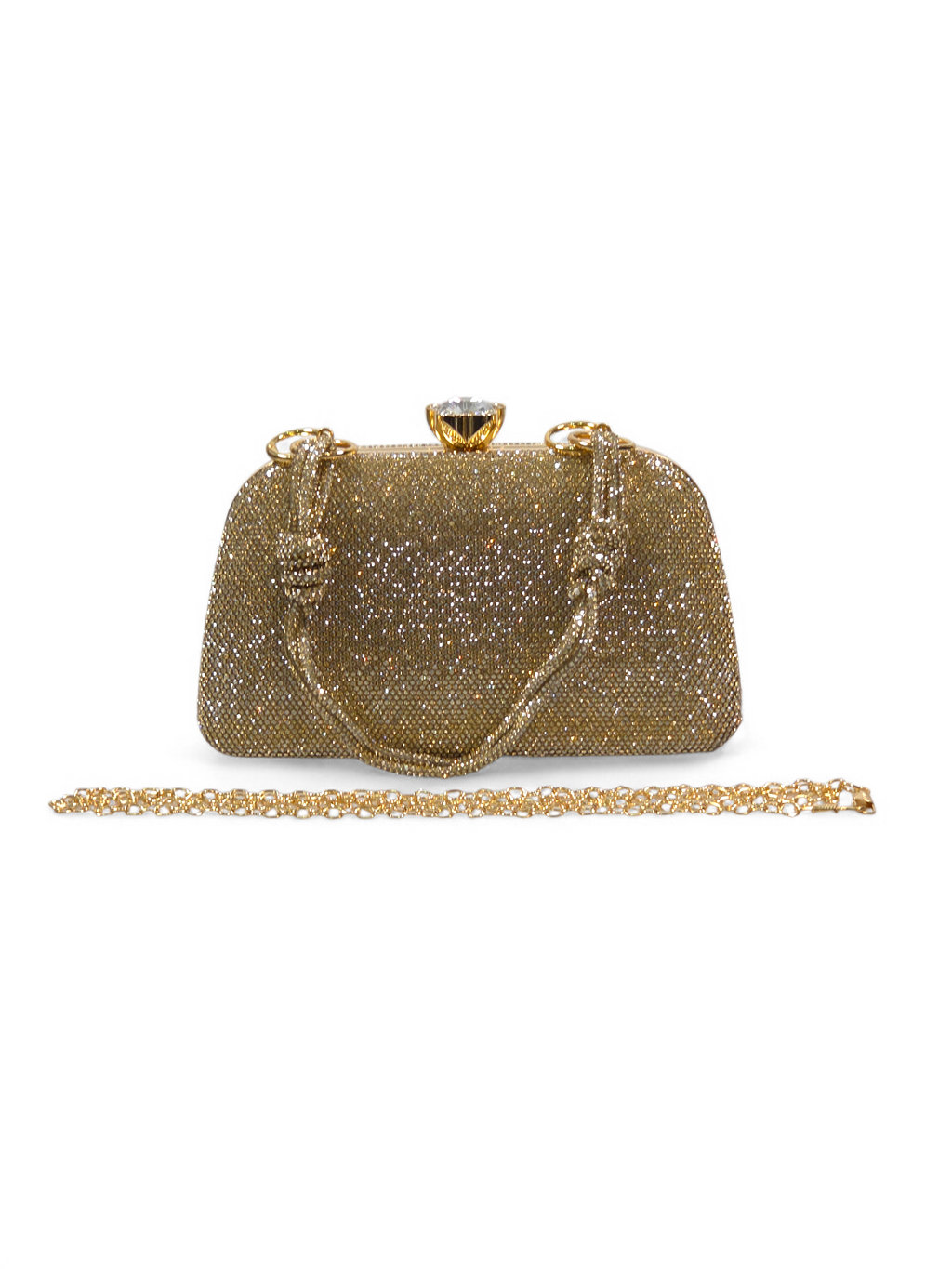 Bolsa Clutch Cristal Dourado 1058