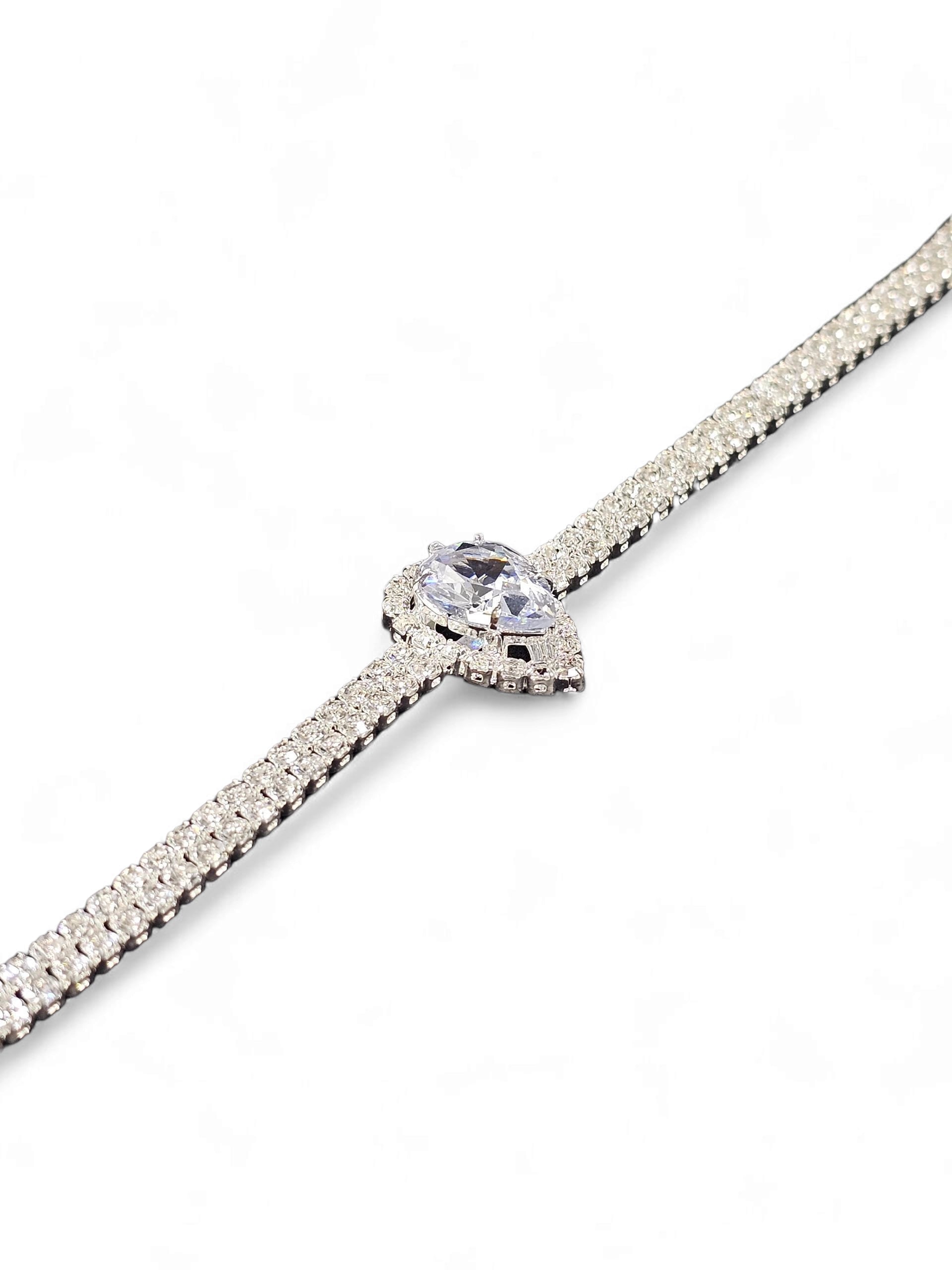 Pulseira Cristal Prata 007