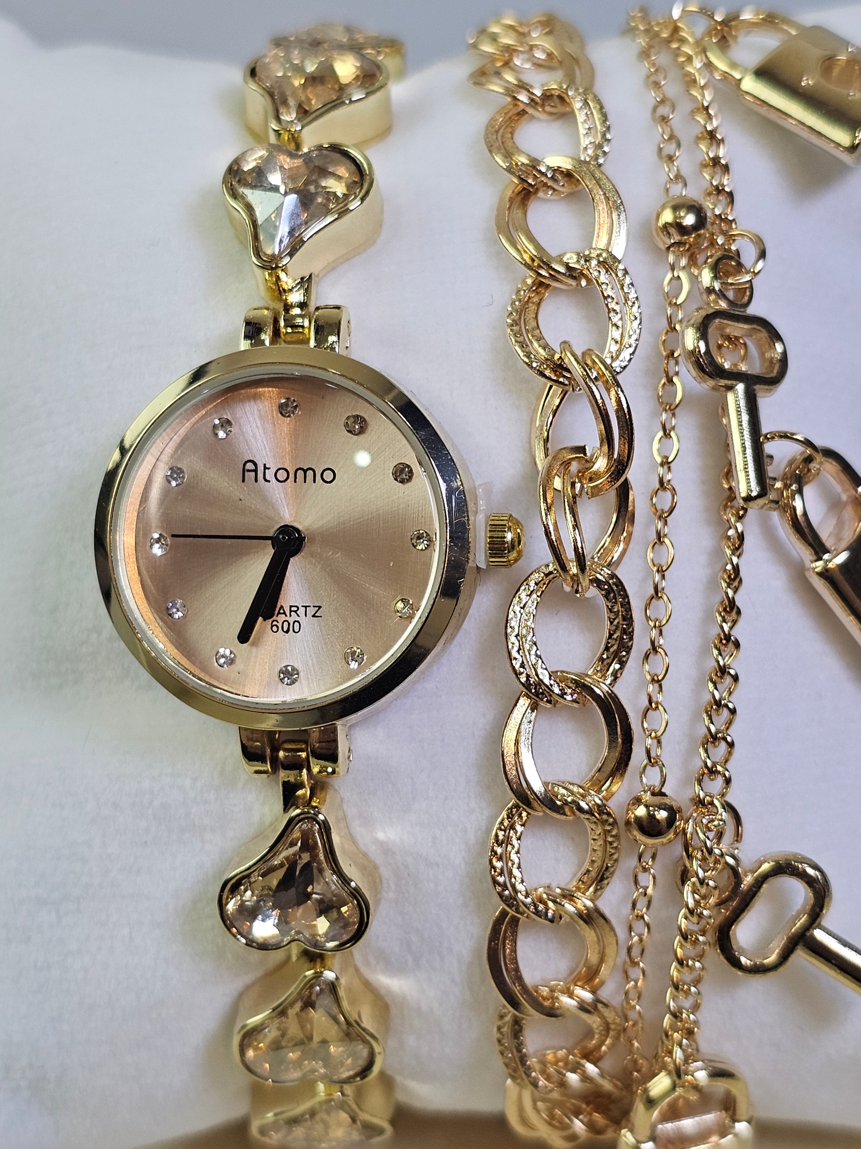 Relógio Prova d’Água com Pulseira Folheada 038