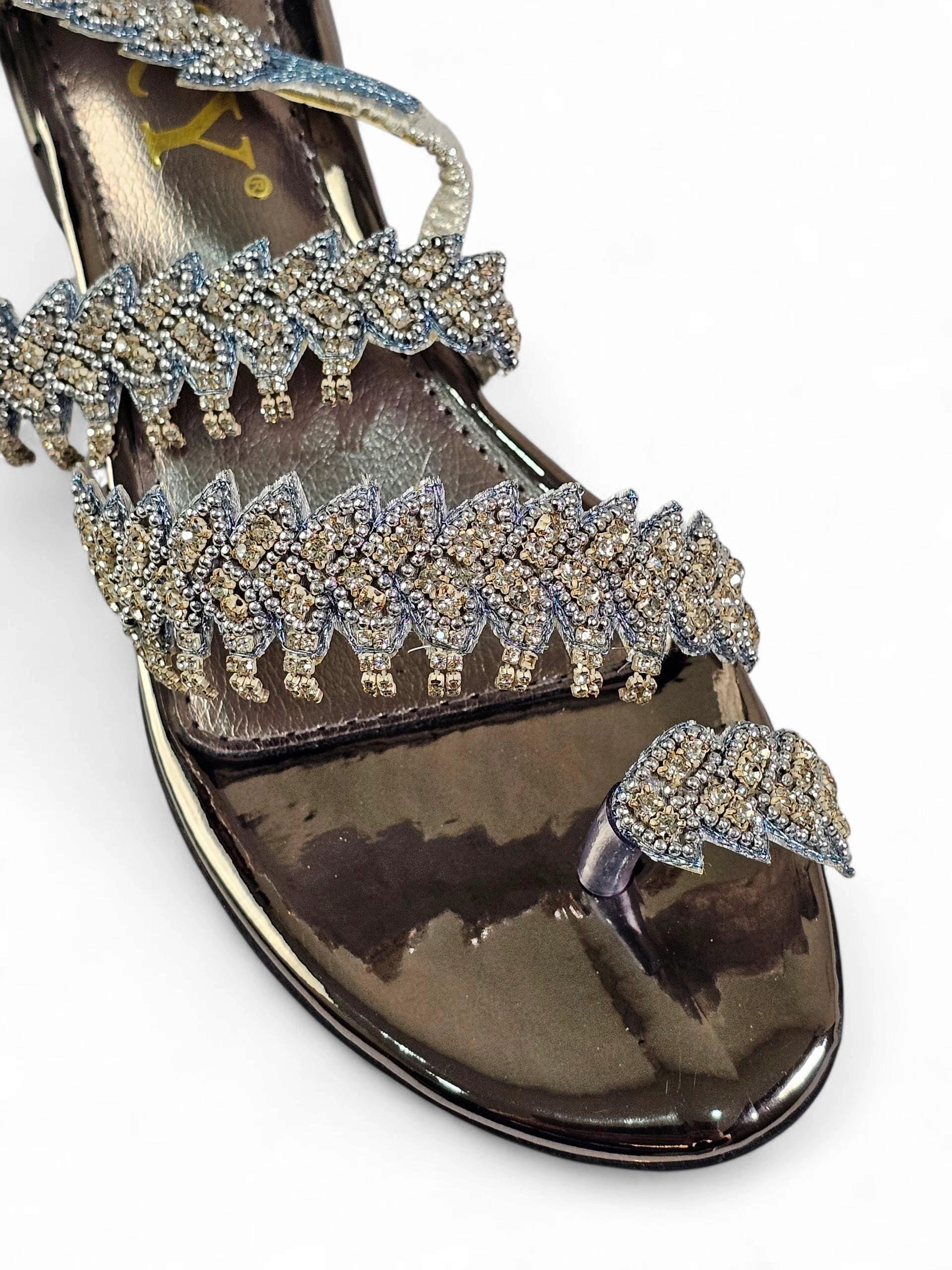 Sandália 9265 Prata Com Salto Bloco 3cm