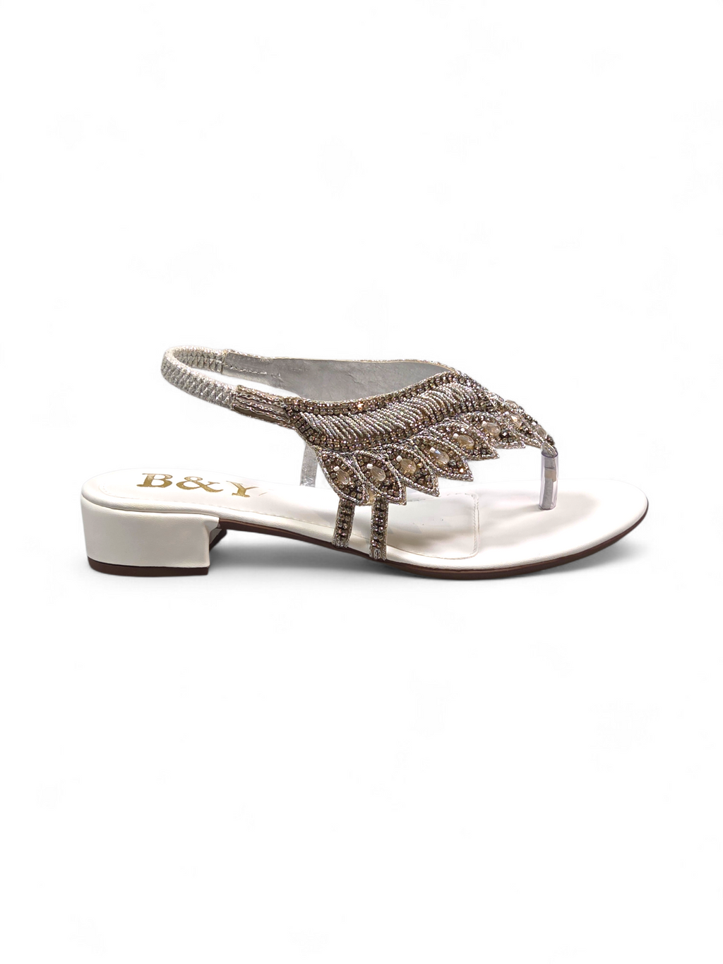 Sandália 9709 Branco Salto Bloco