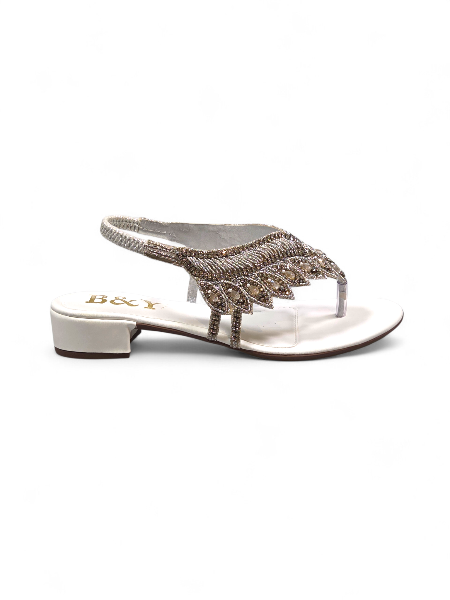 Sandália 9709 Branco Salto Bloco