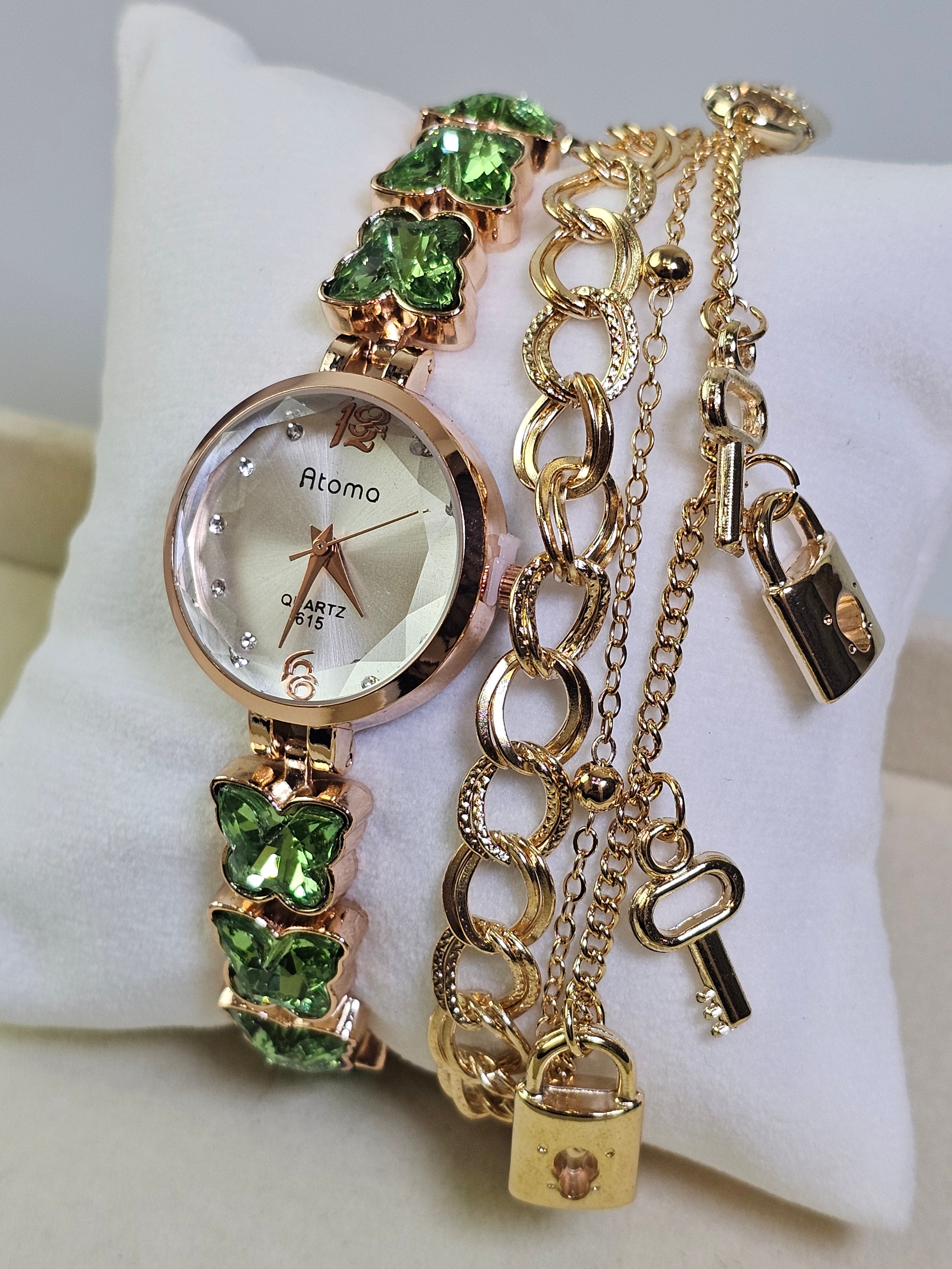 Relógio Prova d’Água com Pulseira Folheada 028