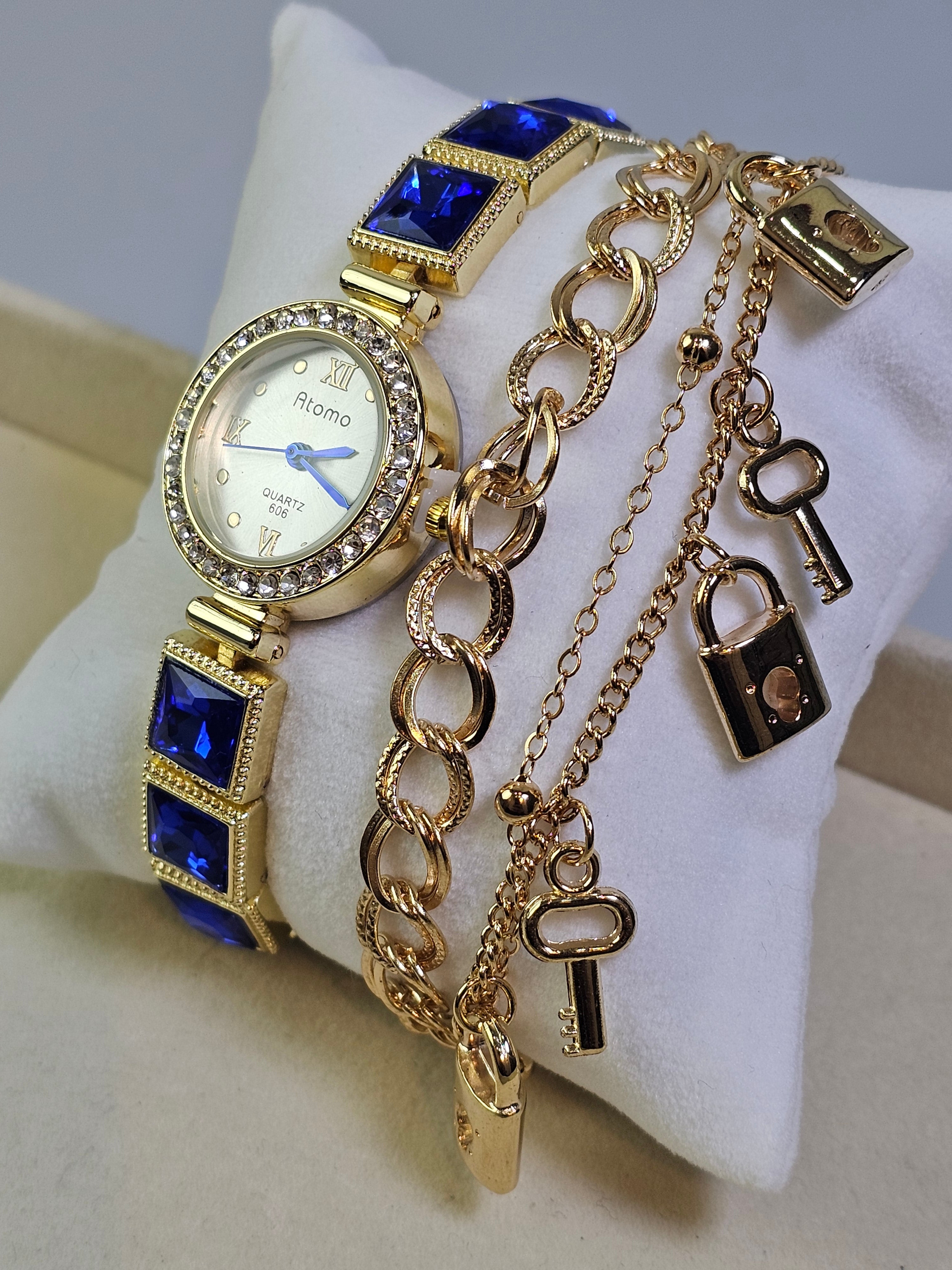 Relógio Prova d’Água com Pulseira Folheada 025