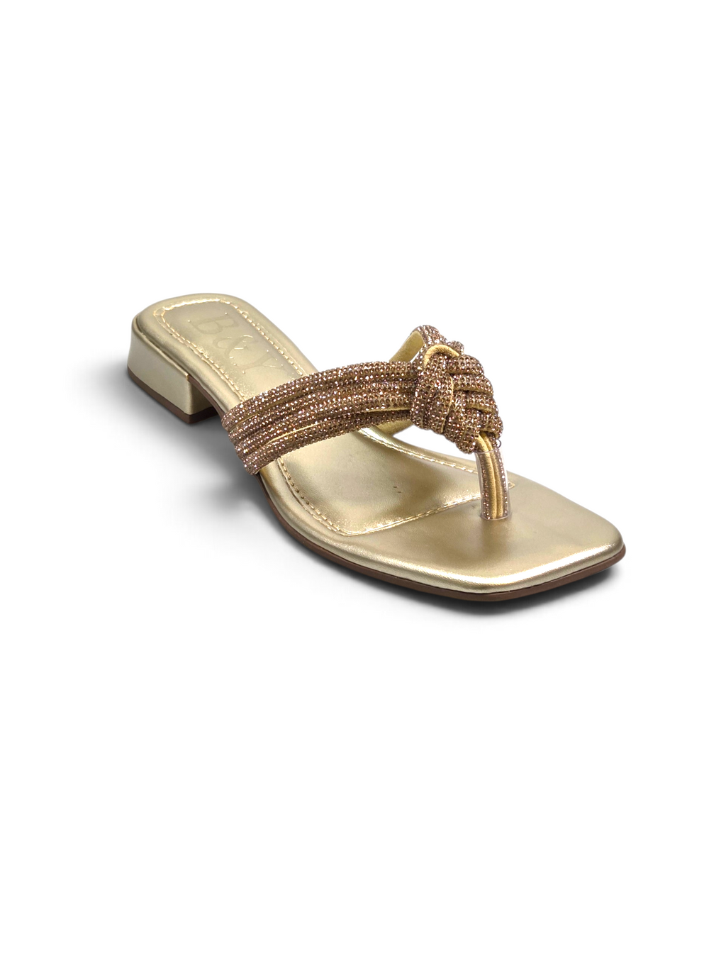 Chinelo 9863 Dourado Salto Baixo 2 cm