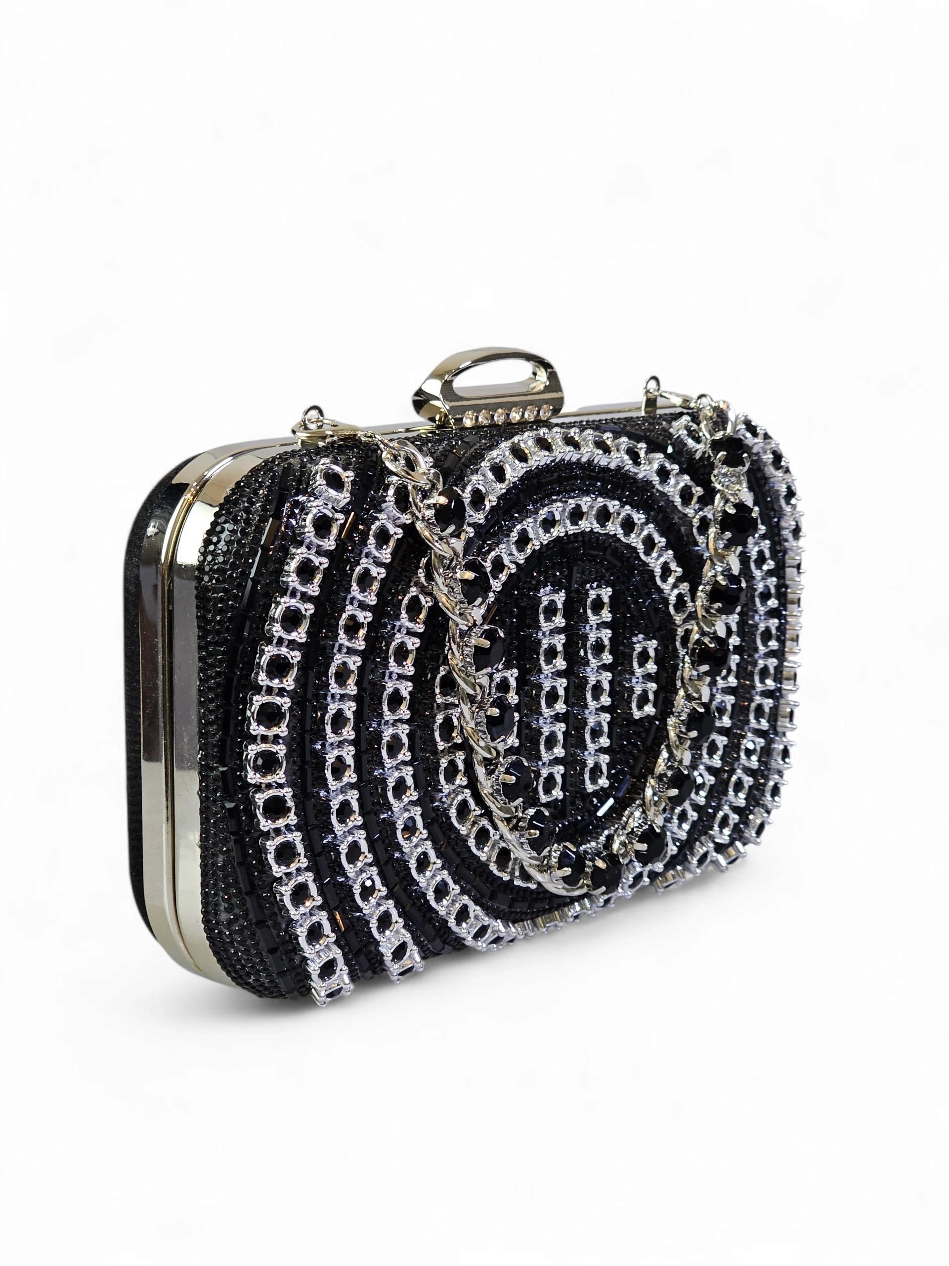 Bolsa Clutch Cristal Preto 1019