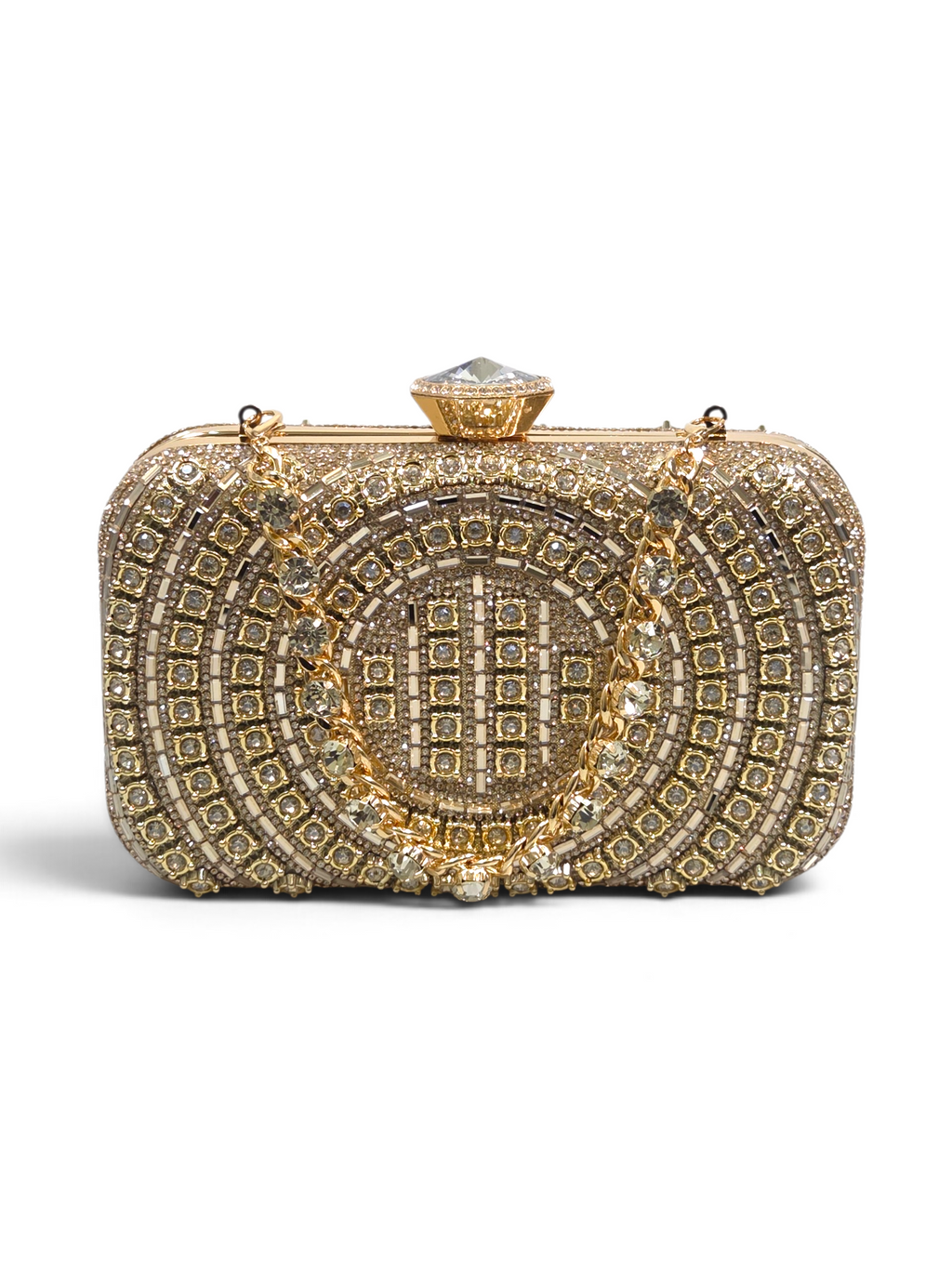 Bolsa Classic Clutch Cristal Dourado 1097