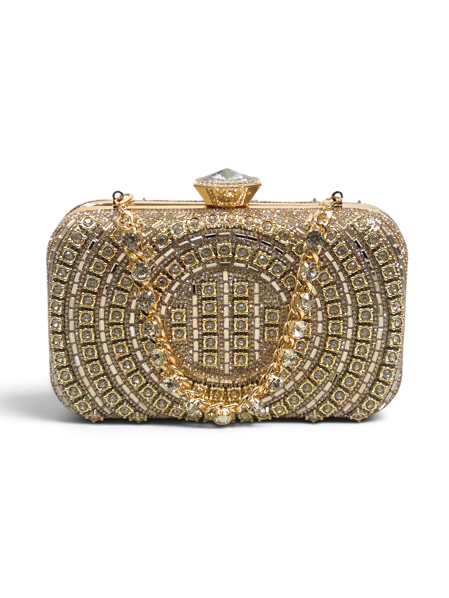 Bolsa Classic Clutch Cristal Dourado 1097
