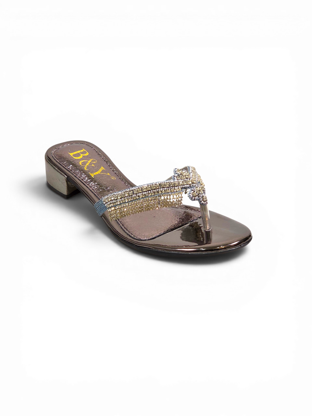 Chinelo 1057 Prata Salto Baixo 3 cm