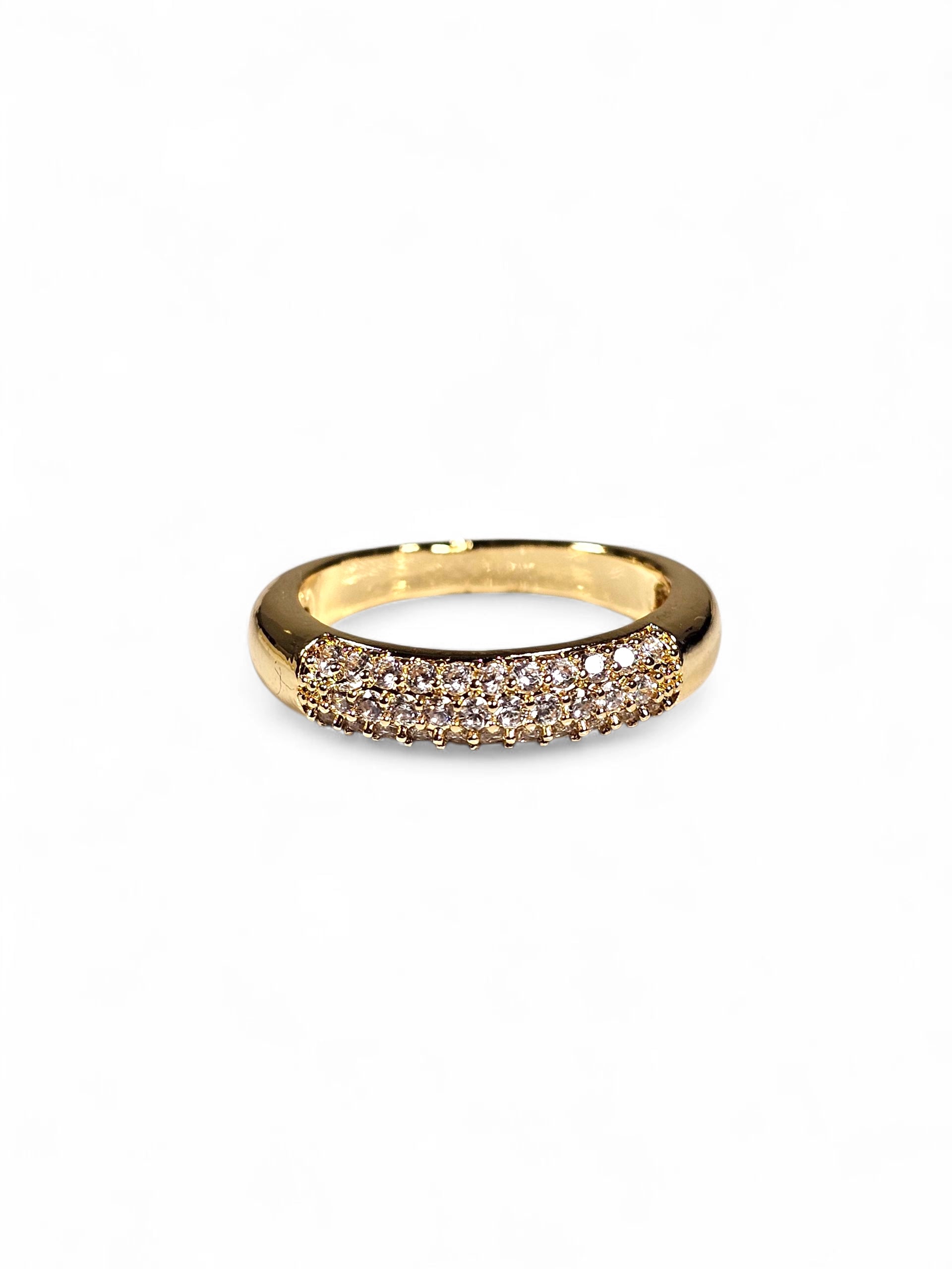 Anel Cristal Zirconia Dourada 010