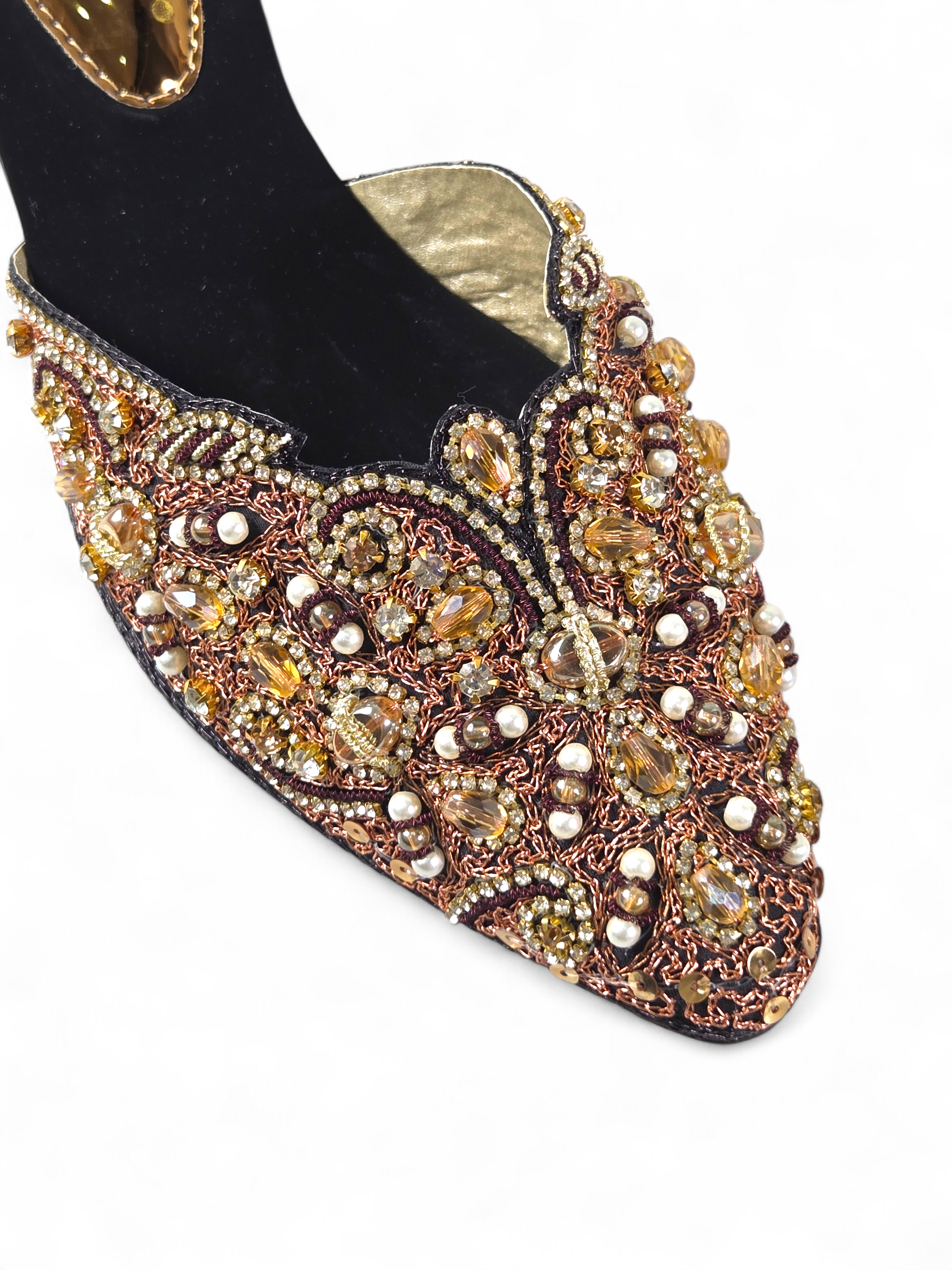 Mule 9212 Preto Toque de Ouro Salto Médio