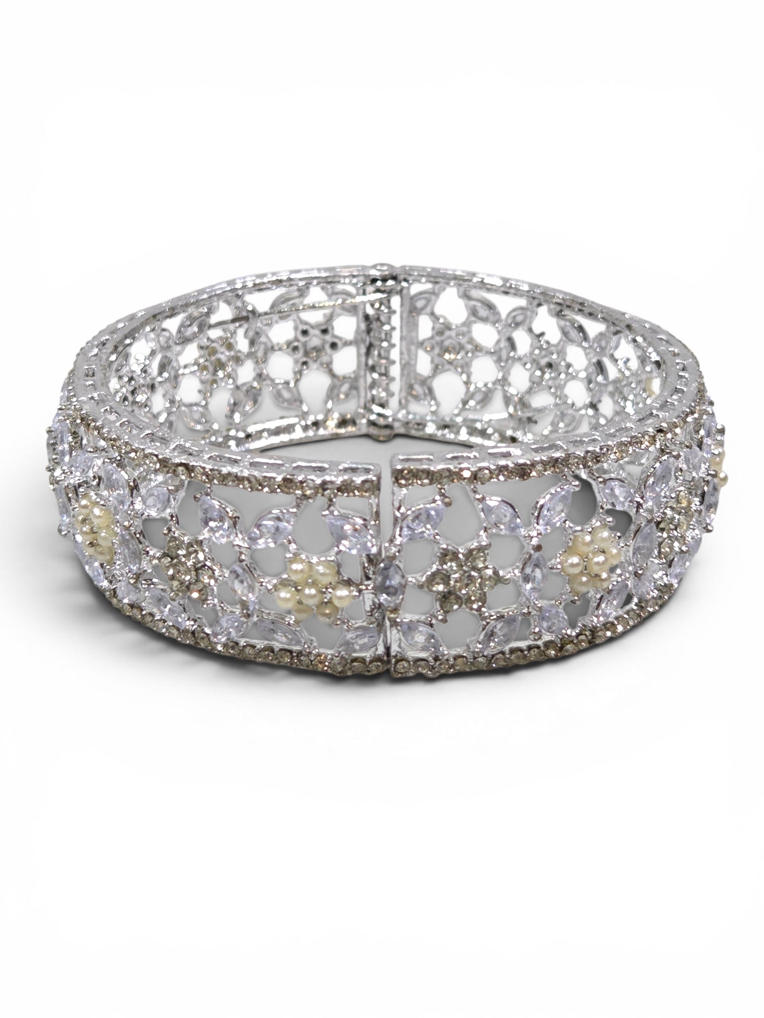 Bracelete Folheado Semi Joia Prata #1099