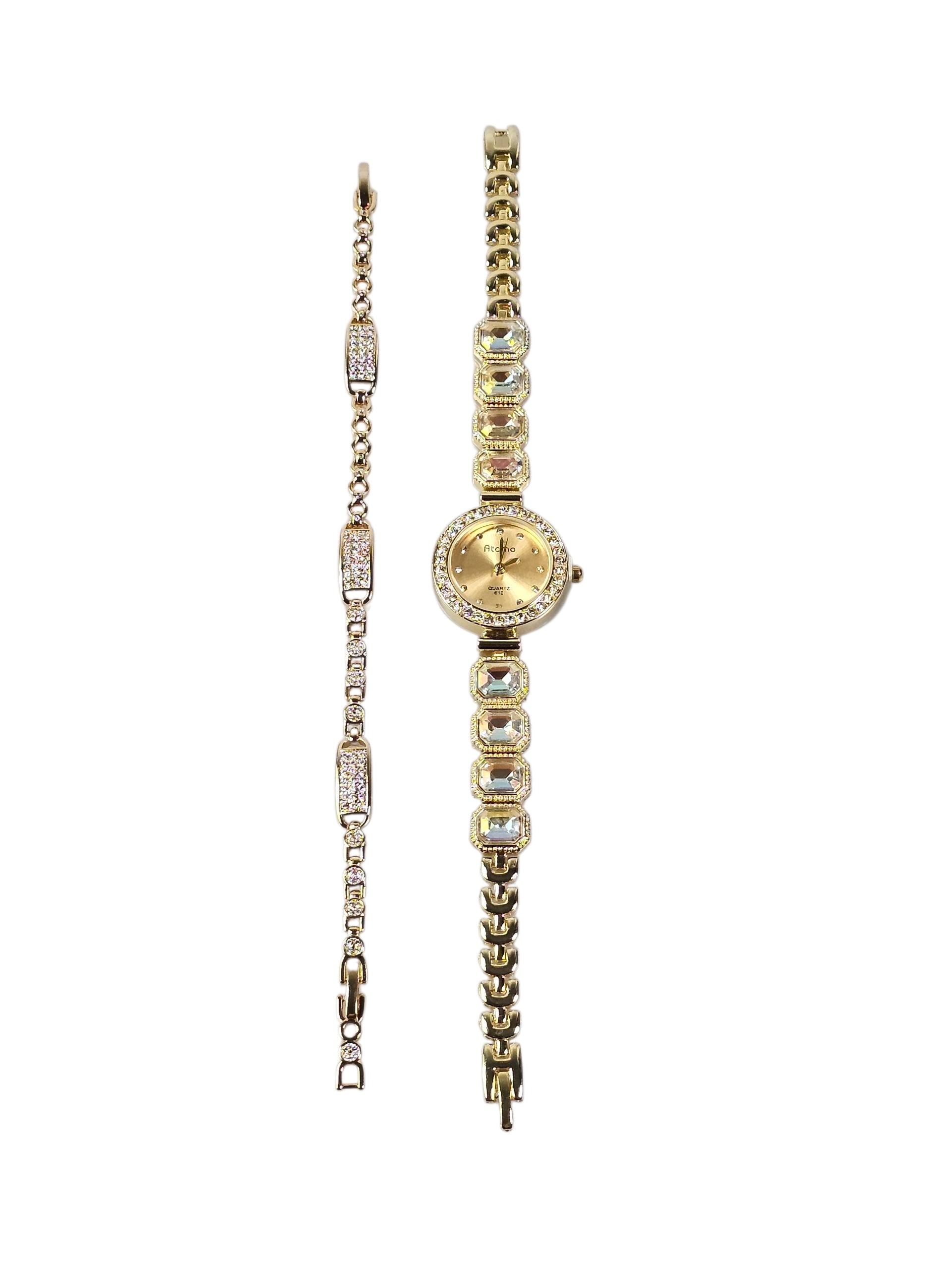 Relógio Prova d’Água com Pulseira Folheada Ouro 053