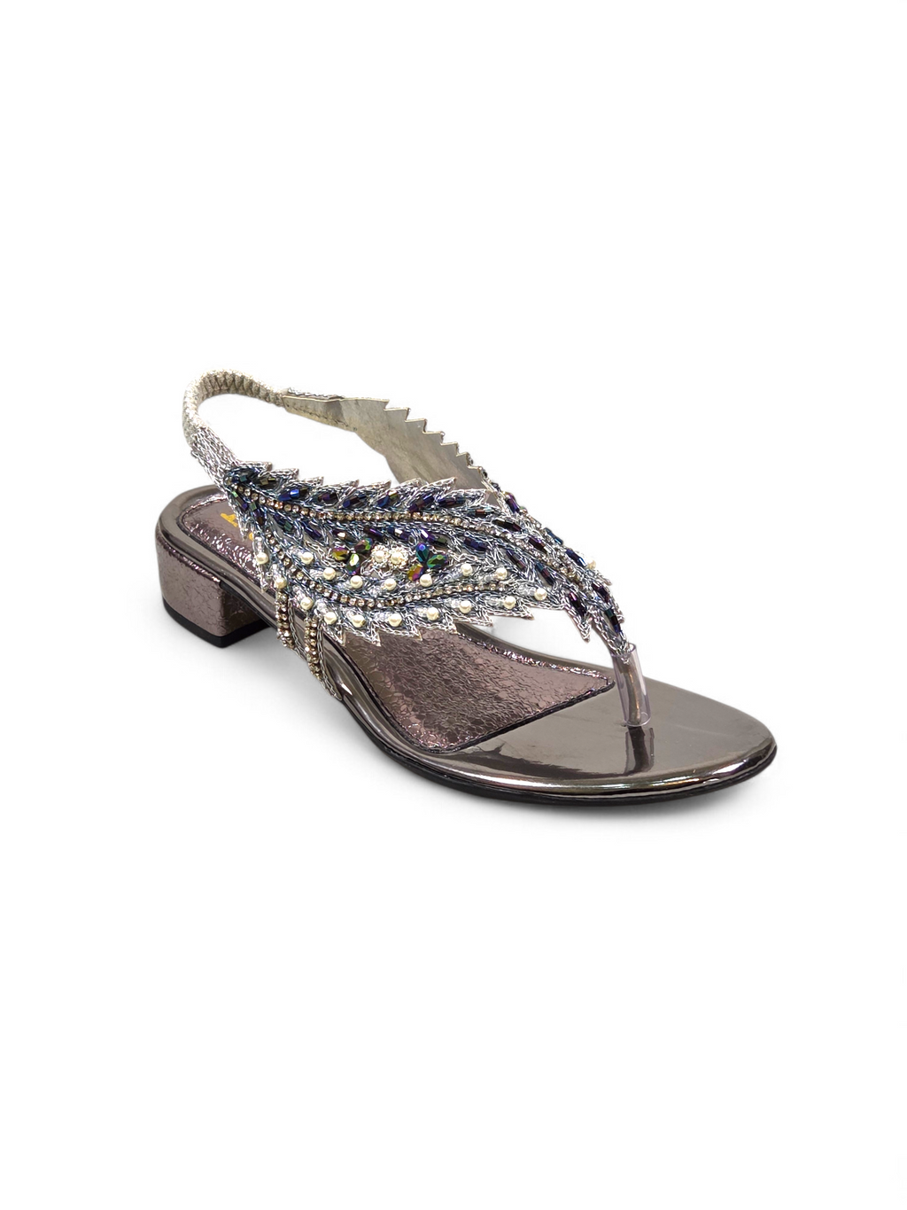 Sandália 9746 Prata Salto Bloco 3 cm