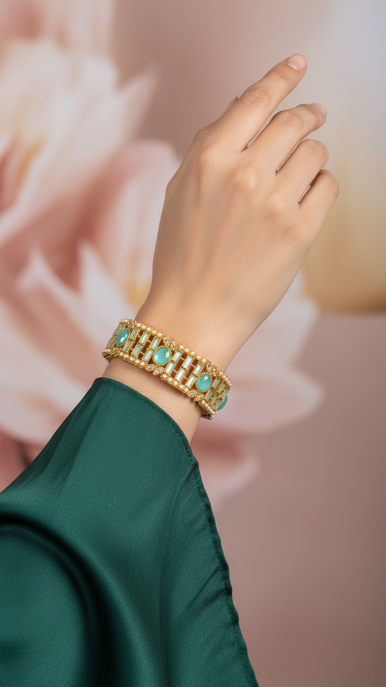 Bracelete Folheado Semi Joia Dourado #1007