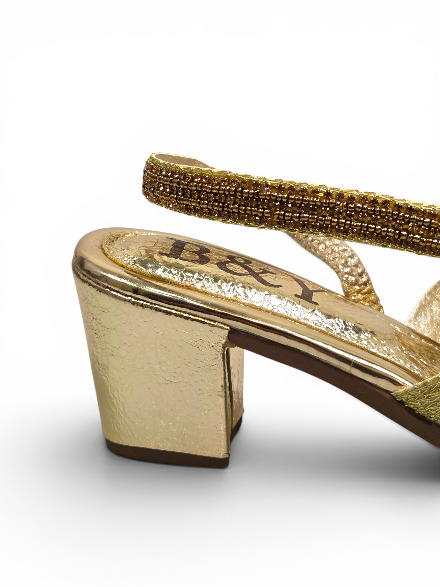Mule 9788 Dourado Salto Médio 6 cm