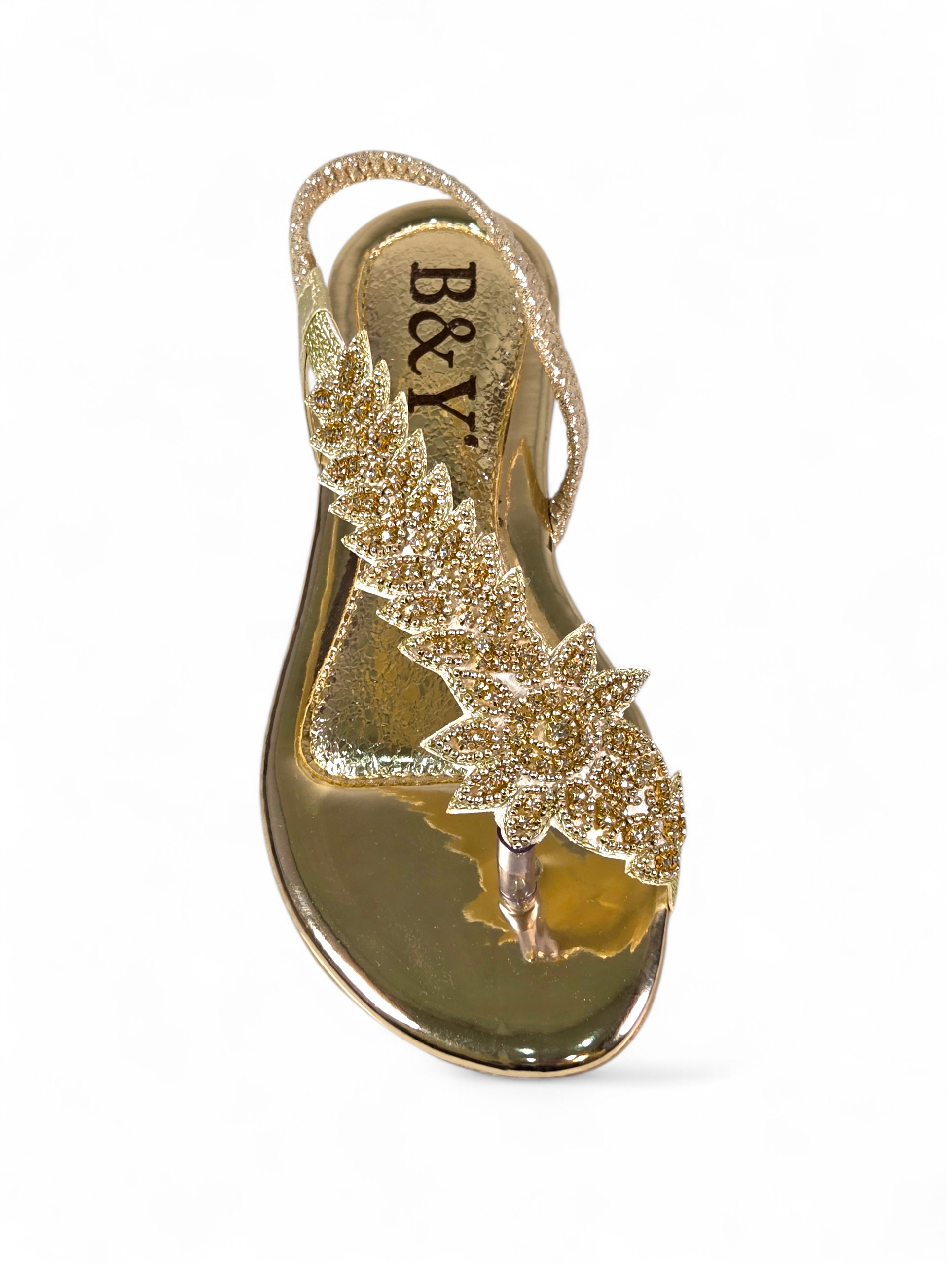 Sandália 1056 Dourado Sem Salto