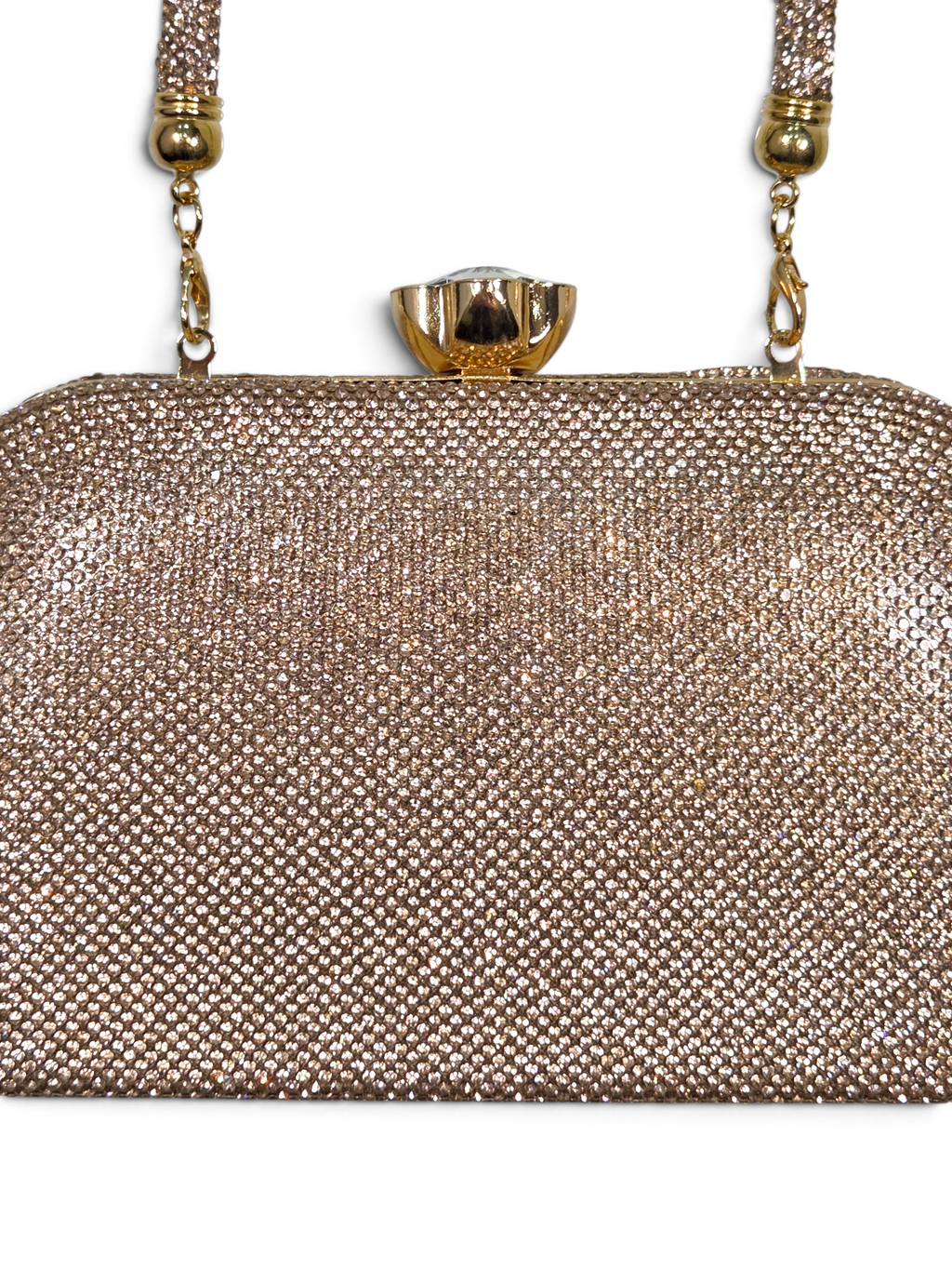 Bolsa Glamour Clutch Cristal Champagne 1093
