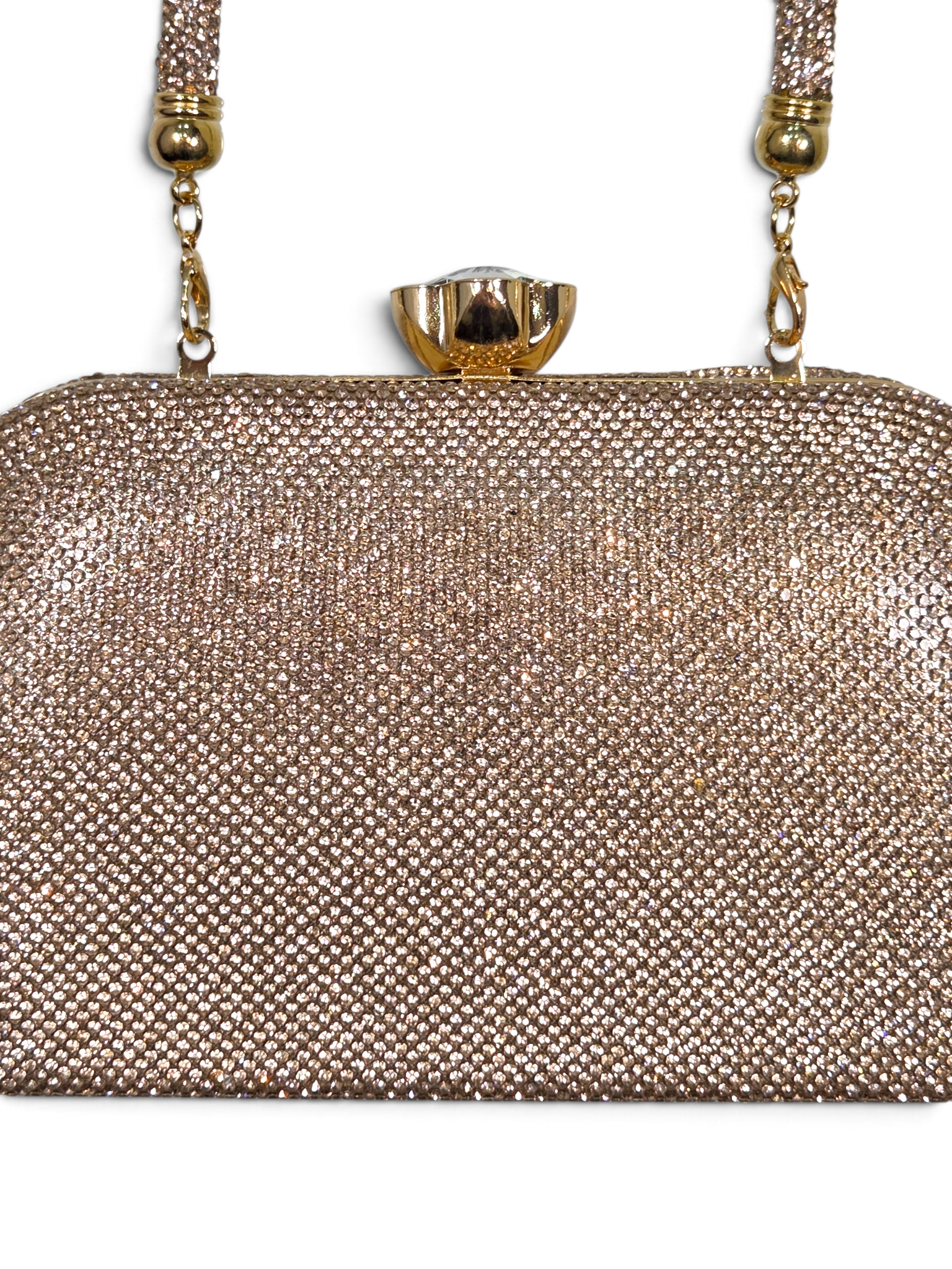 Bolsa Glamour Clutch Cristal Champagne 1093
