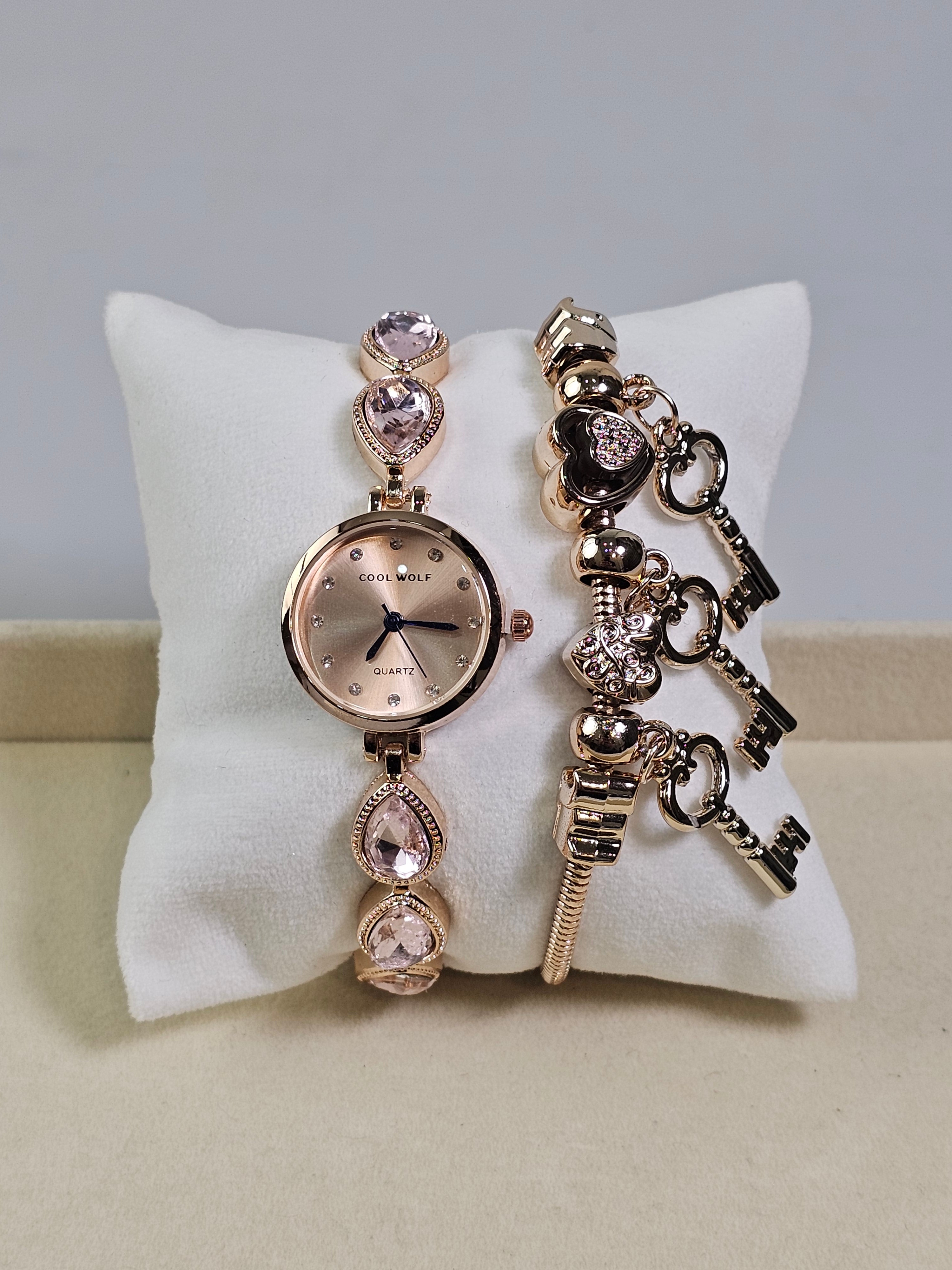 Relógio Prova d’Água com Pulseira Folheada 041