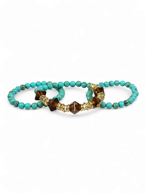 Kit 3 Pulseiras Resina Azul 010