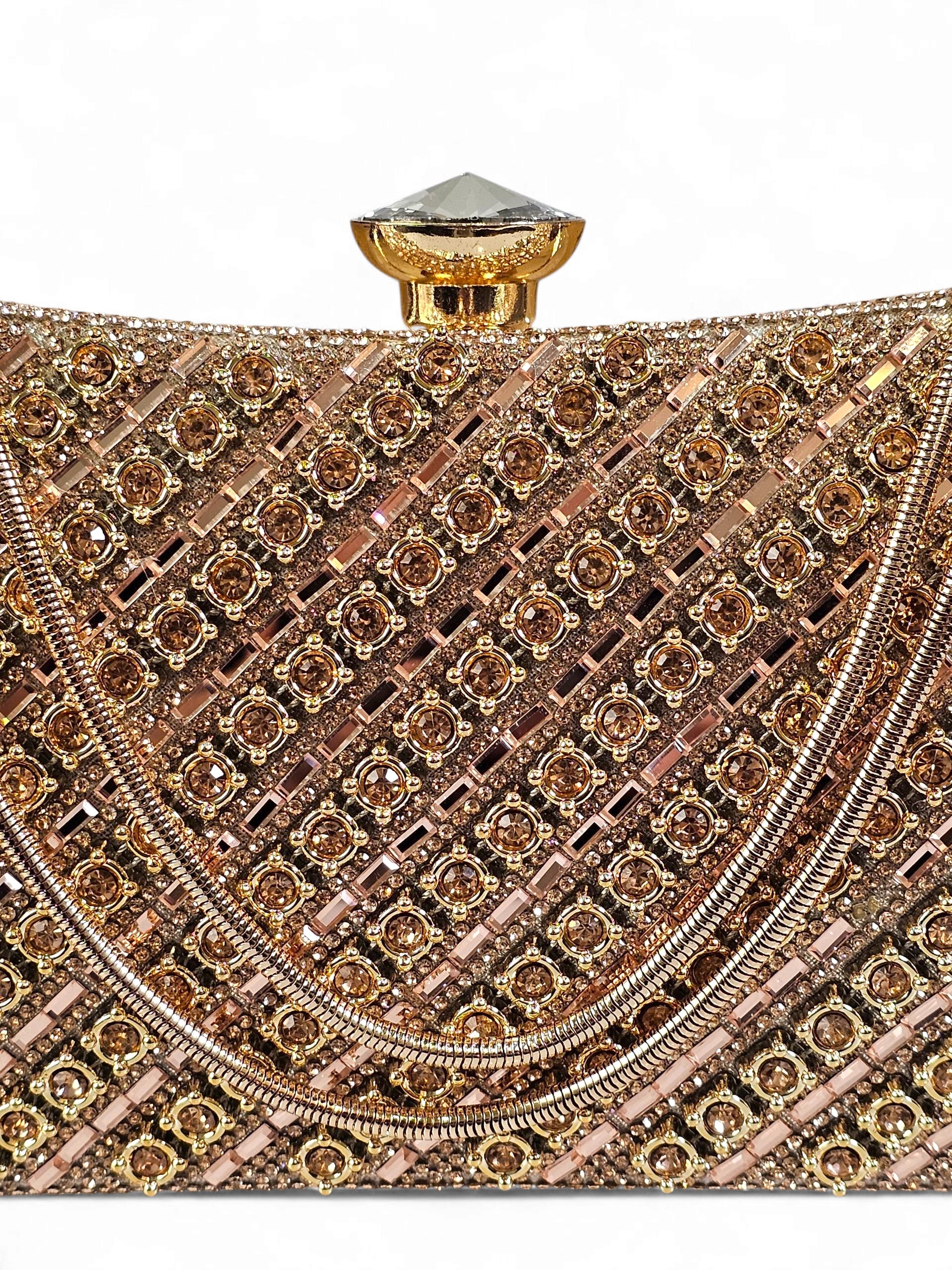 Bolsa Clutch Cristal Champagne 1013