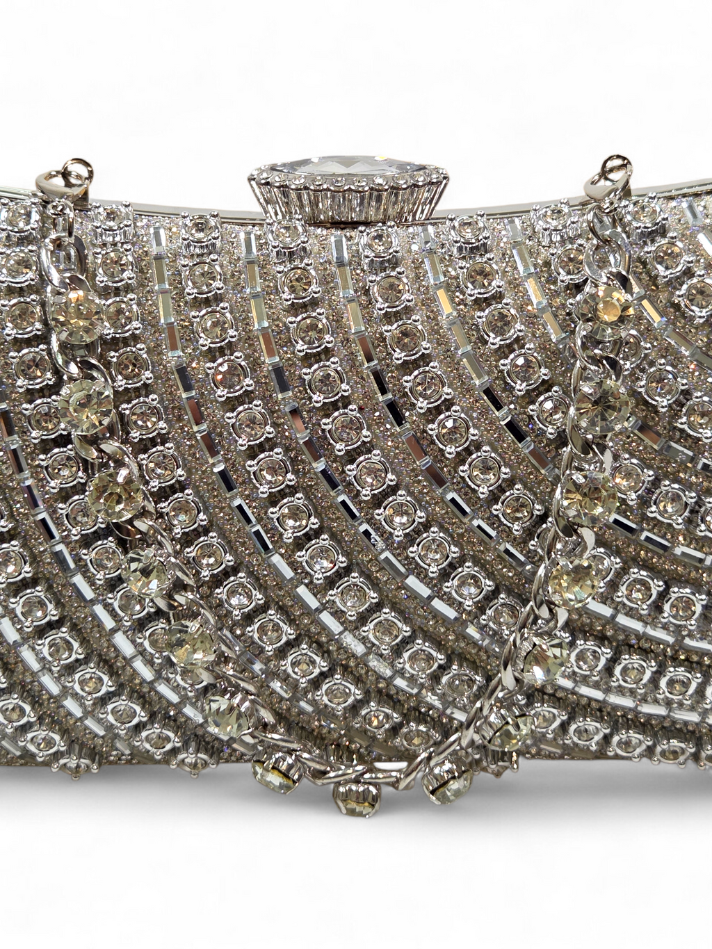 Bolsa Clutch Cristal Prata 1055
