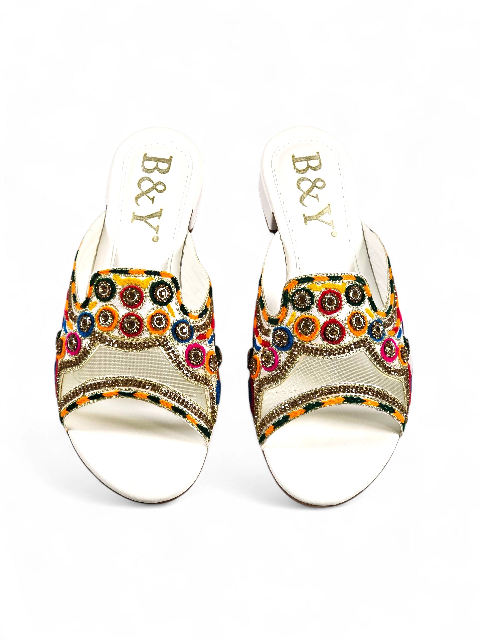 Tamanco 9327 Branco Salto Bloco