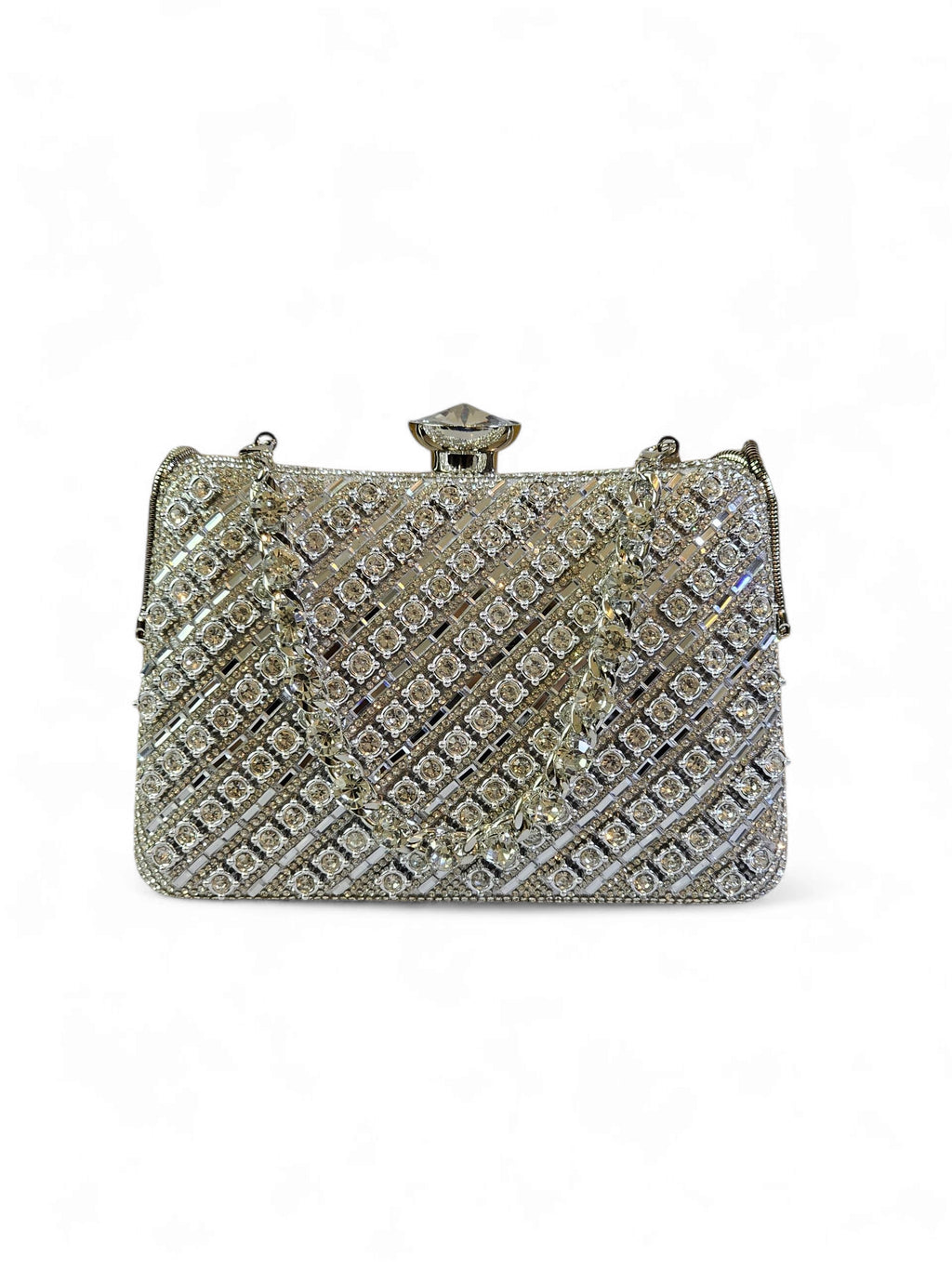Bolsa Clutch Cristal Prata 020