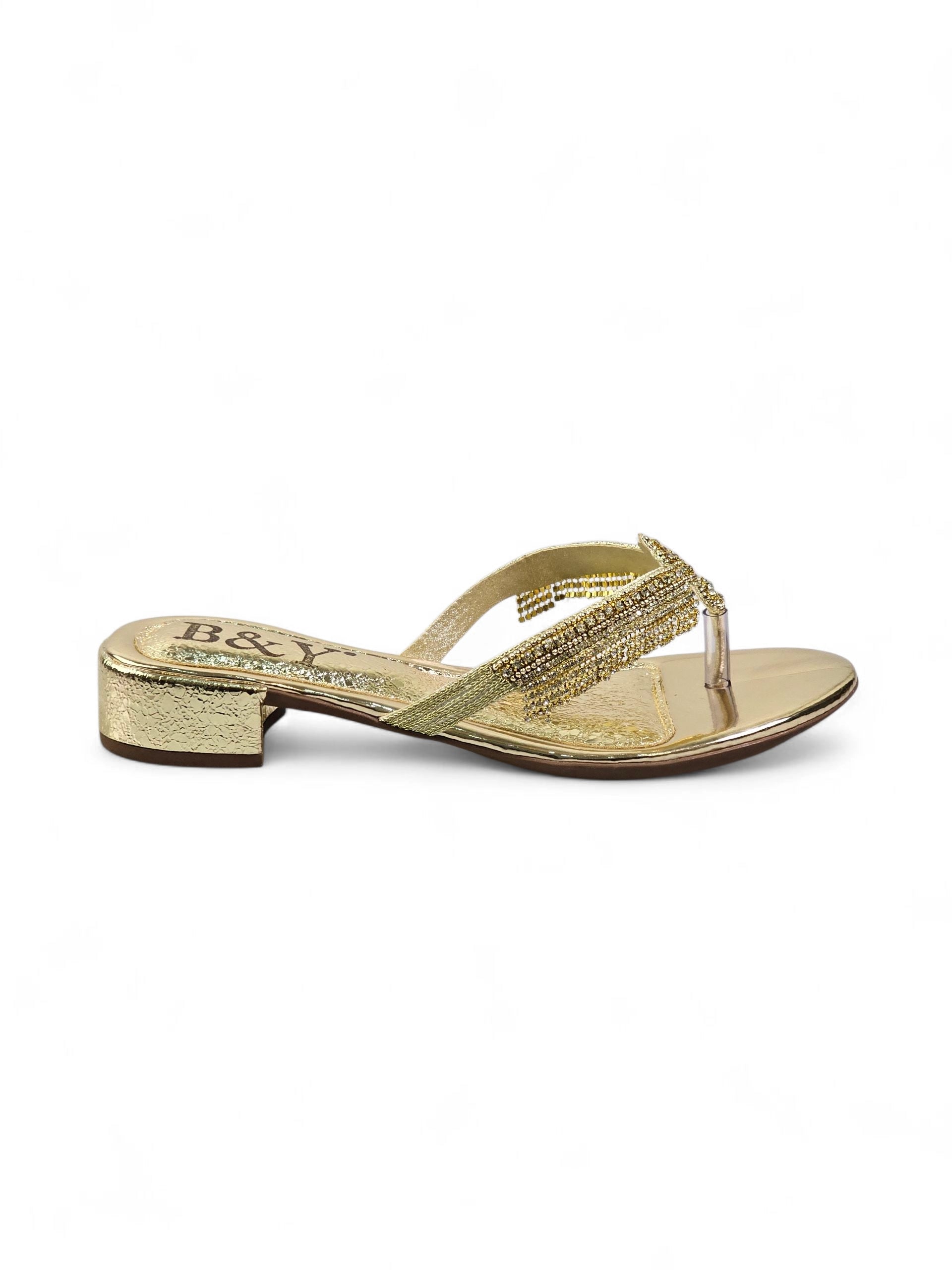 Chinelo 1057 Dourado Salto Bloco