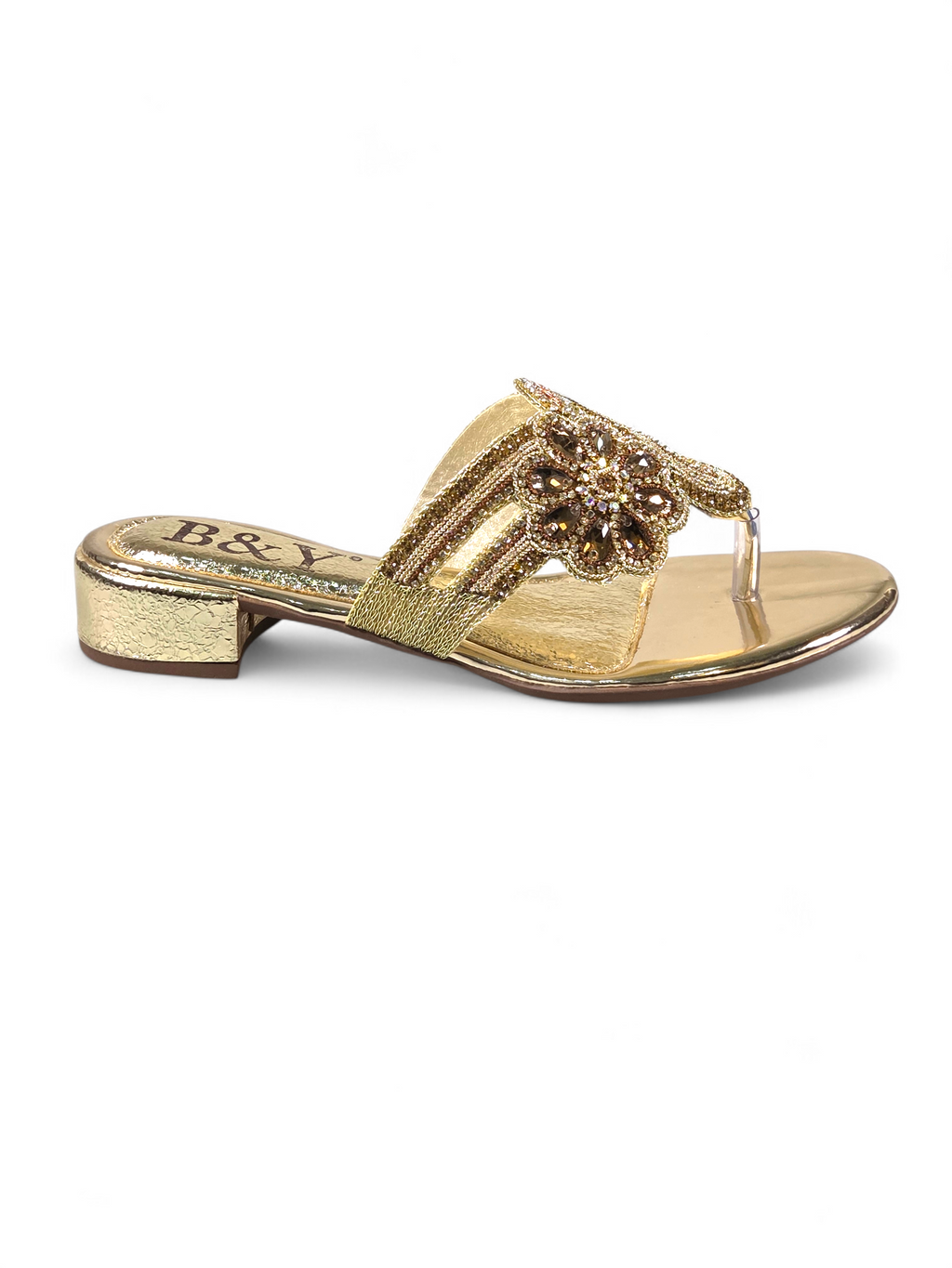 Chinelo 9821 Dourado Salto Bloco