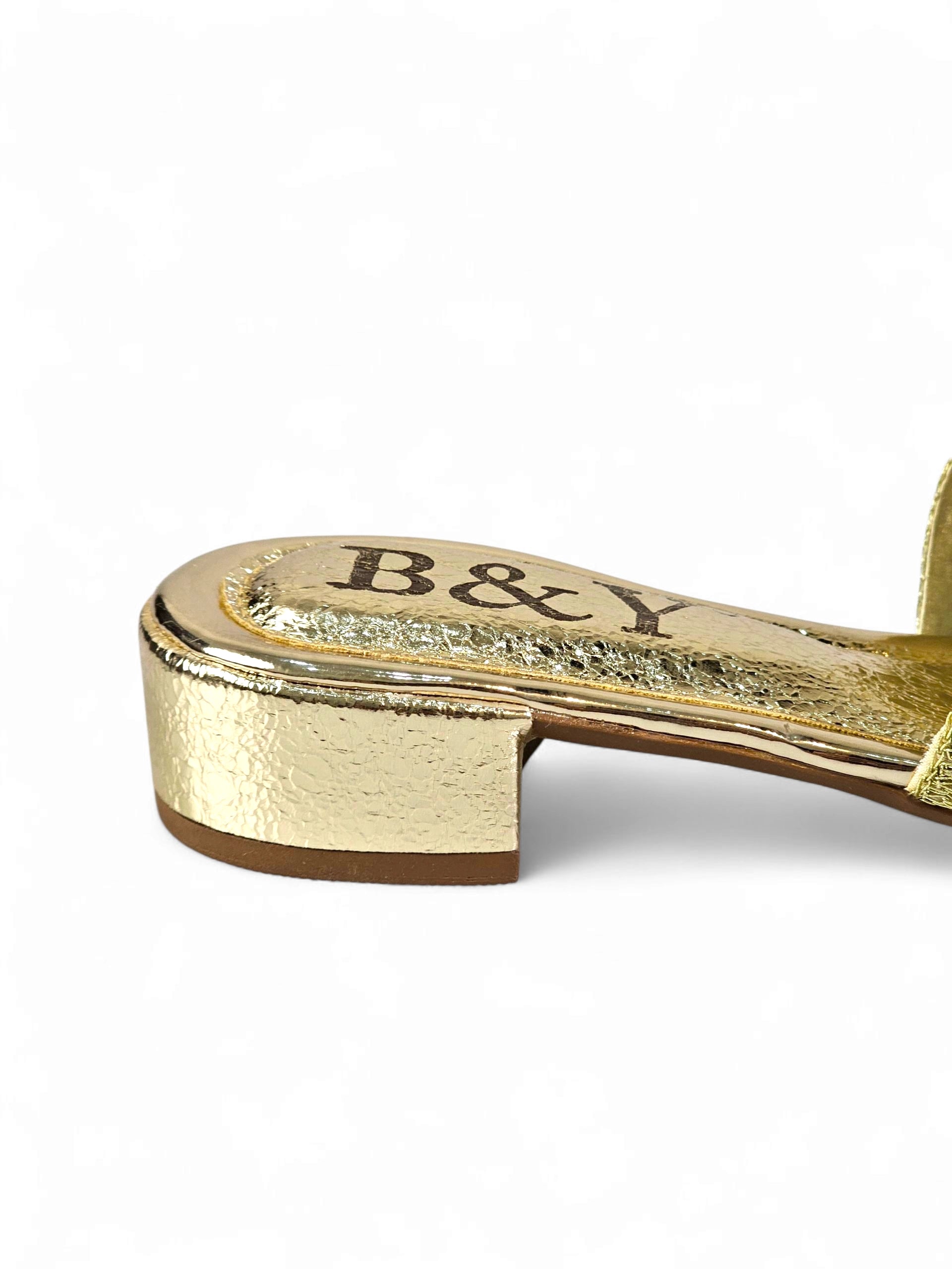 Tamanco 9430 Dourado Salto Bloco