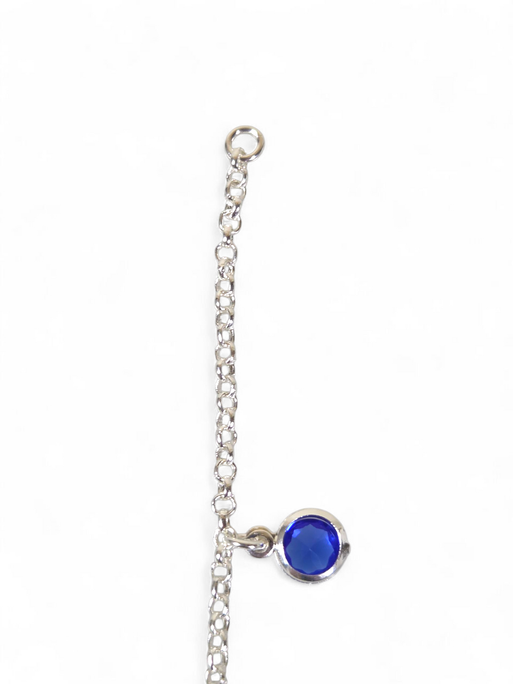 Pulseira Prata 925 com Zircônias Azul Pendurado 1004