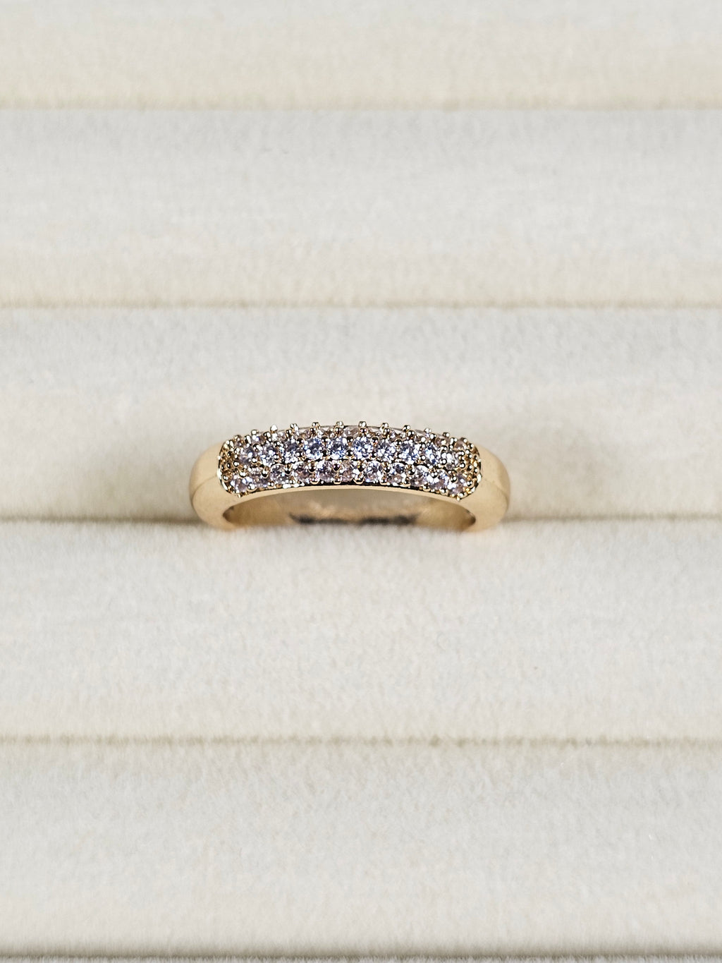 Anel Cristal Zirconia Dourada 010