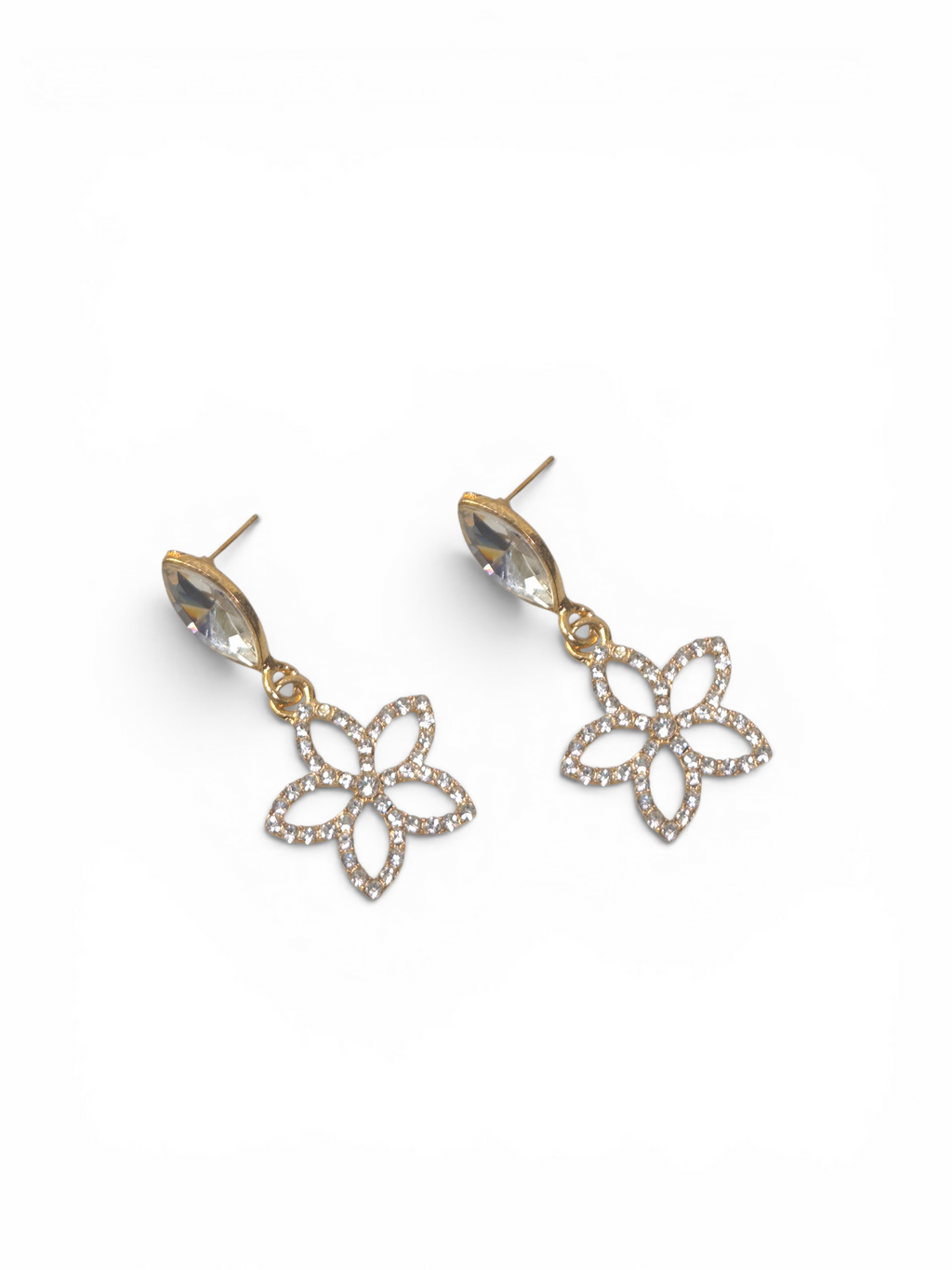 Brinco Cristal Zirconia Dourado #2052