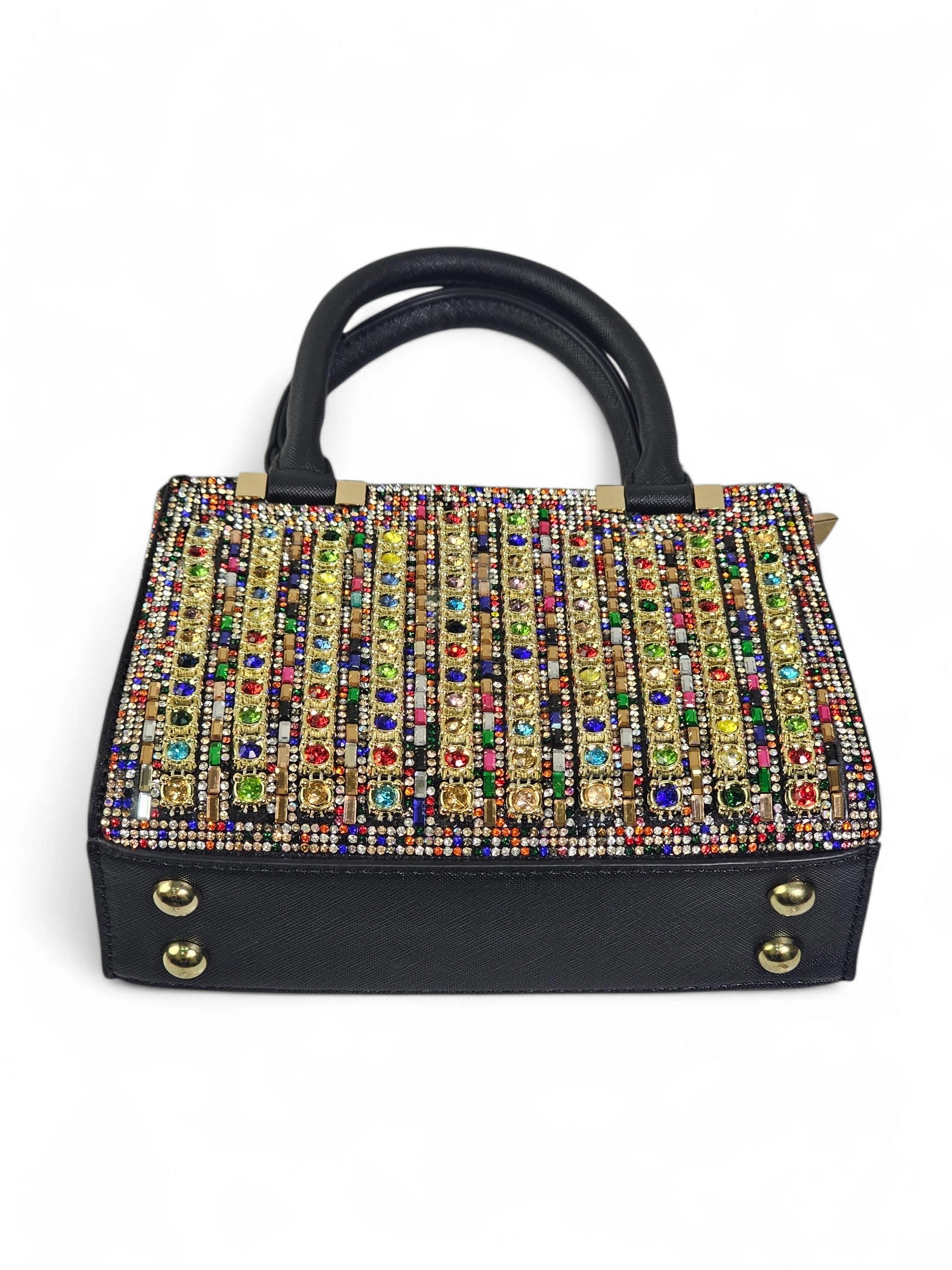Bolsa Luxo Cristal Preto Colorido 1035